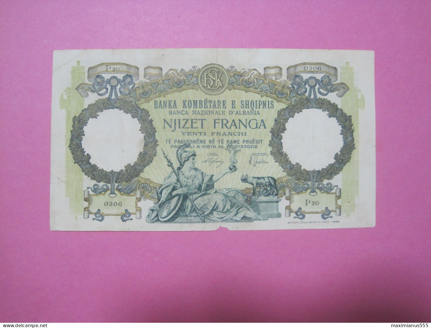 Albania 20 Franga Banknotes ND 1939, (7) - Albanië