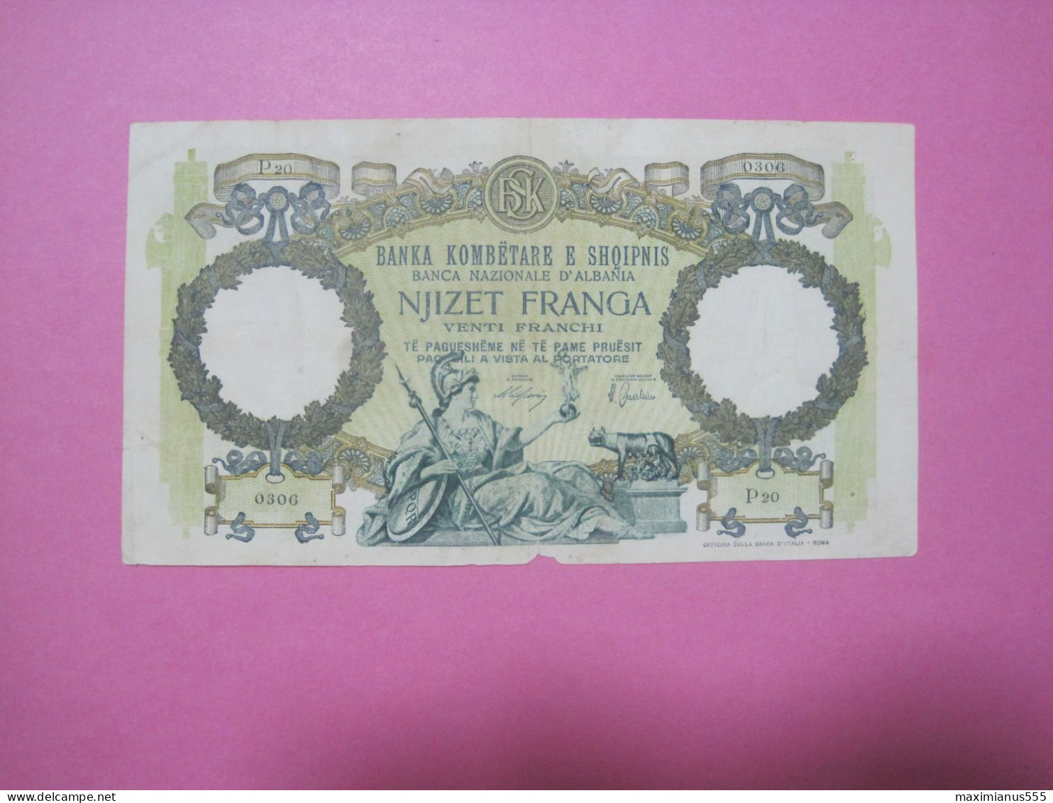 Albania 20 Franga Banknotes ND 1939, (7) - Albanien