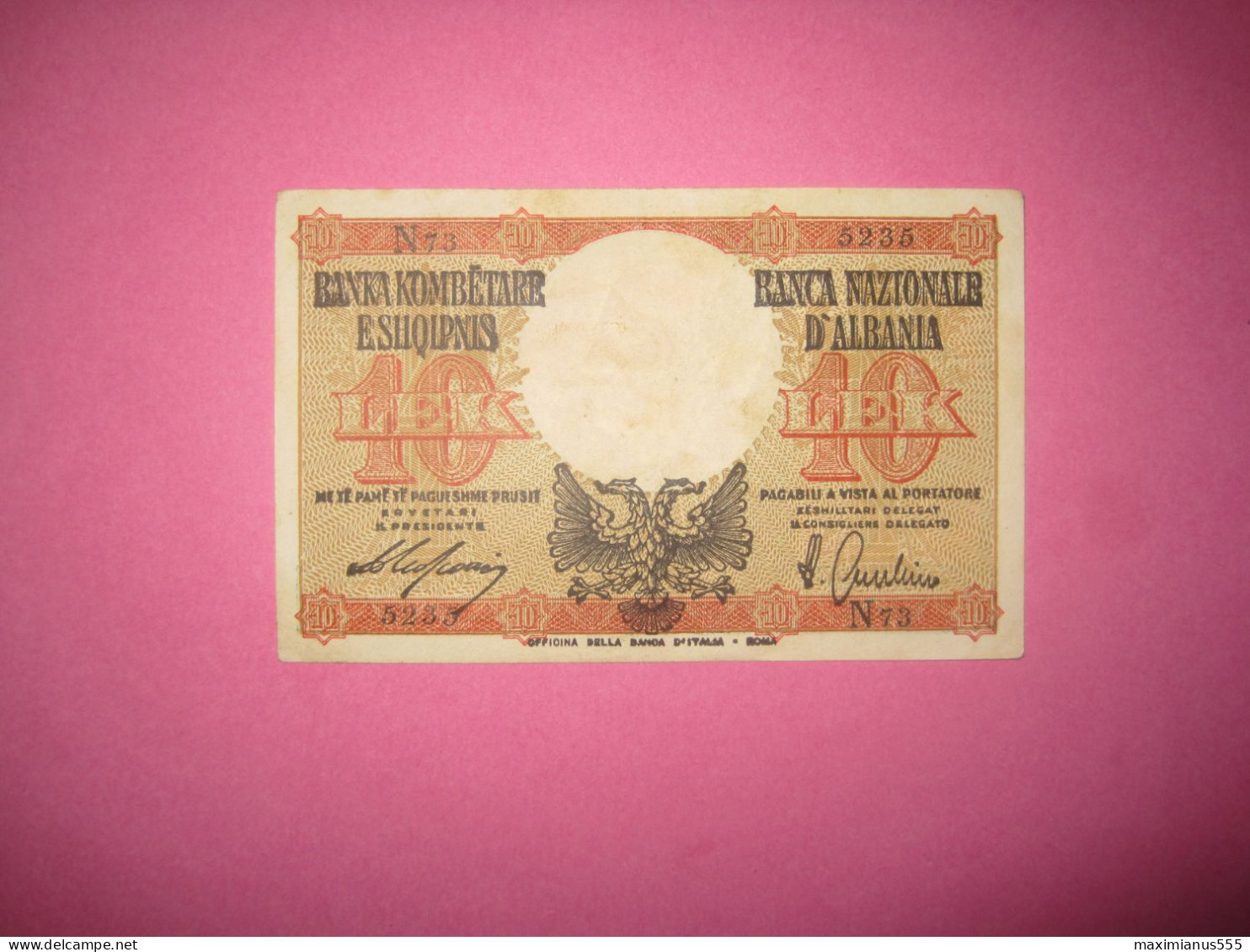 Albania 10 Lek Banknotes ND 1939, (1) - Albanie