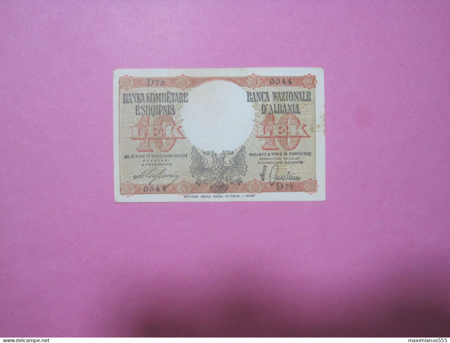 Albania 10 Lek Banknotes ND 1939, (5) - Albanie