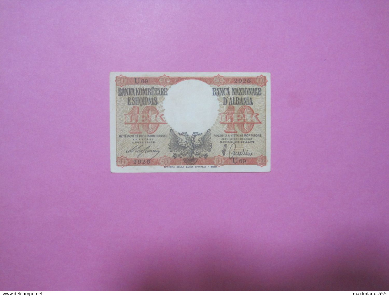 Albania 10 Lek Banknotes ND 1939, (9) - Albanien