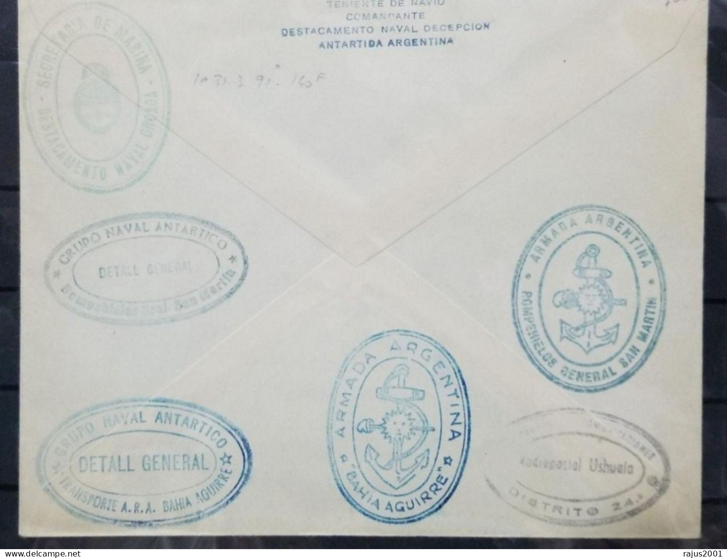 Antarctic Argentina Polar Expedition, Radio Postal, Penguin, Maritime, Multiple Postmark Signed Expedition RARE Cover - Expéditions Antarctiques