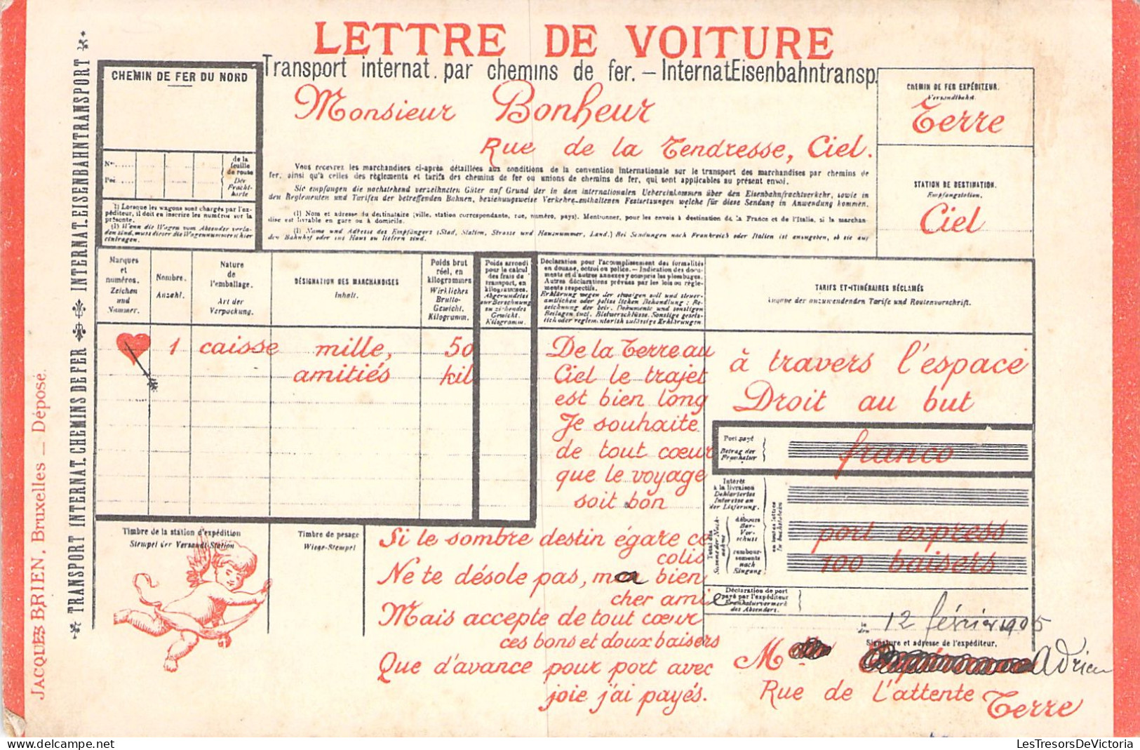 HUMOUR - Lettre De Voiture - Lettre Humouristique  Message D'amour  - Carte Postale Ancienne - Humour