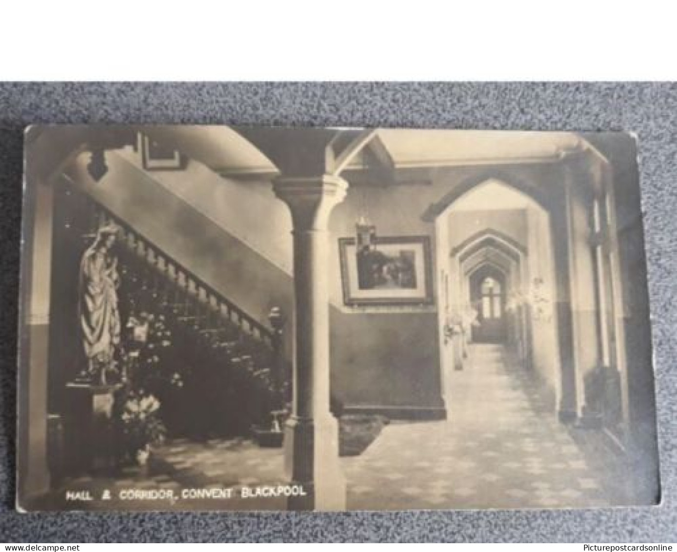 HALL AND CORRIDOR CONVENT BLACKPOOL OLD R/P POSTCARD LANCASHIRE - Blackpool