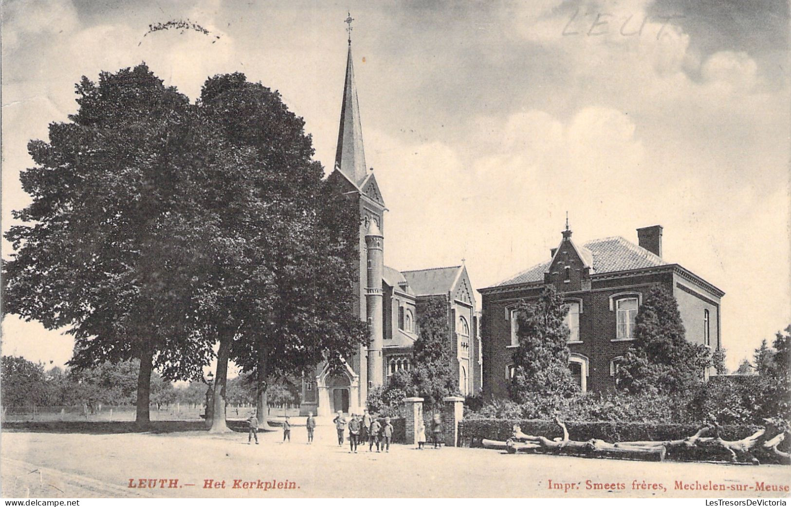 BELGIQUE - Leuth - Het Kerkplein - Cachet étoile Leuth - Carte Postale Ancienne - Maasmechelen