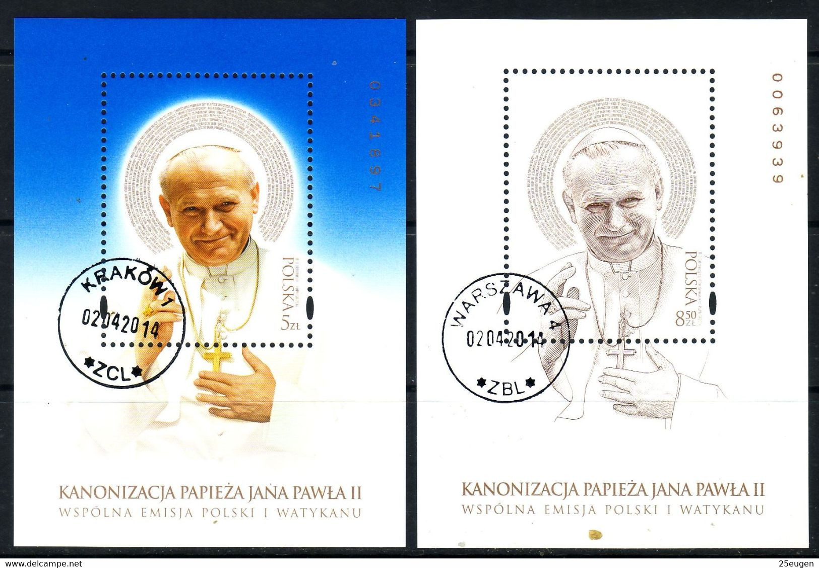 POLAND 2014 Michel No Bl 223-224 Used - Usados