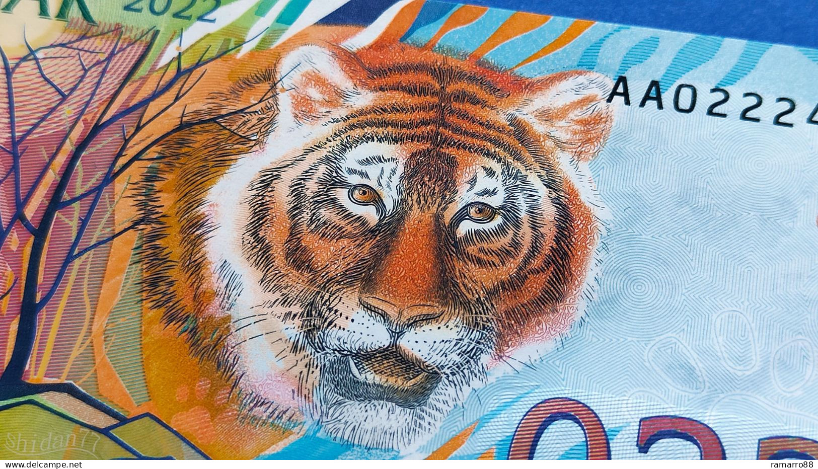 Goznak - 022 Tiger Type A (Spring) - Very Rare - 2022  Specimen Test Note Unc