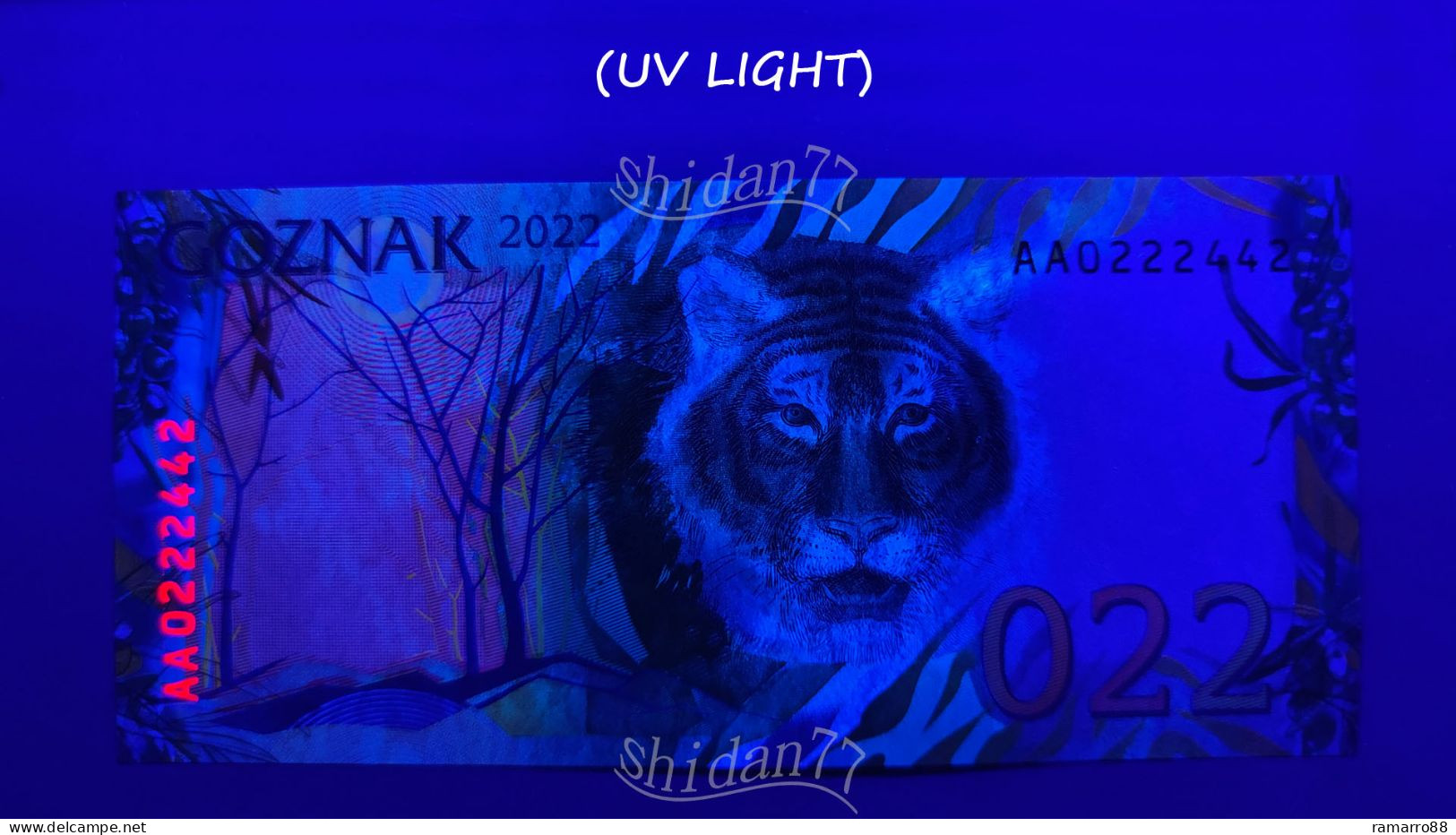 Goznak - 022 Tiger Type B (Summer) - Very Rare - 2022  Specimen Test Note Unc