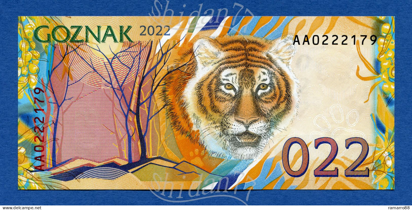 Goznak - 022 Tiger Type C (Autumn) - Very Rare - 2022  Specimen Test Note Unc - Ficción & Especímenes