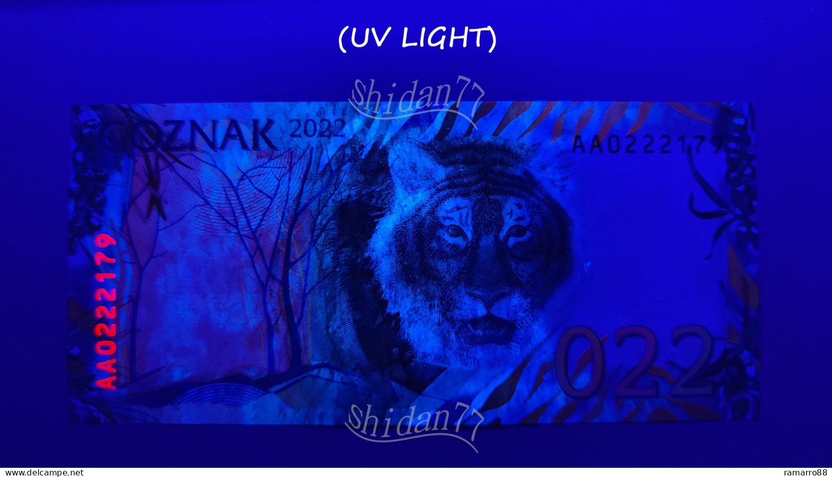 Goznak - 022 Tiger Type C (Autumn) - Very Rare - 2022  Specimen Test Note Unc