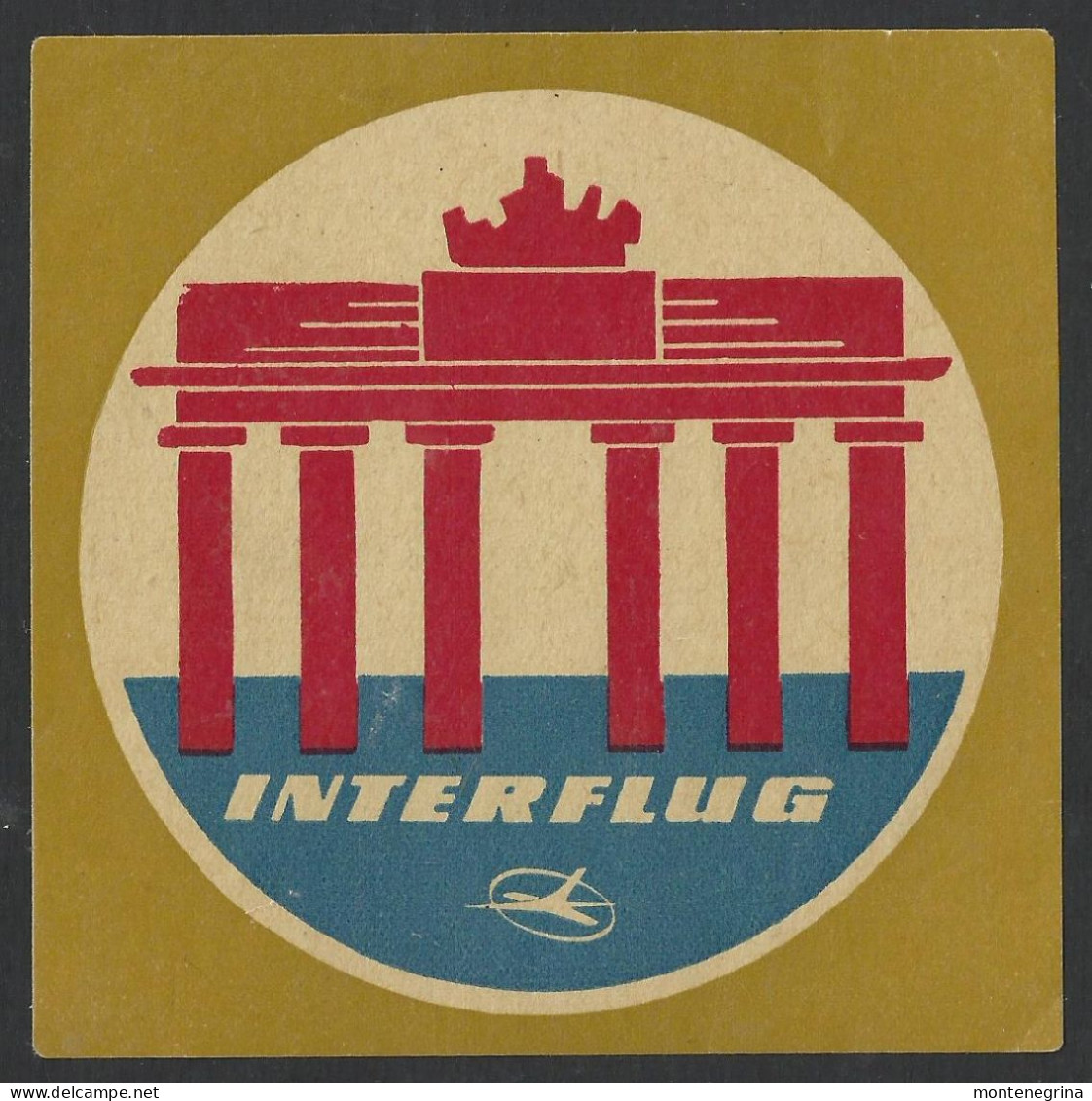 INTERFLUG - Aviation - Luggage Label 9 X 9 Cm (see Sales Conditions) 08625 - Etiquetas De Equipaje