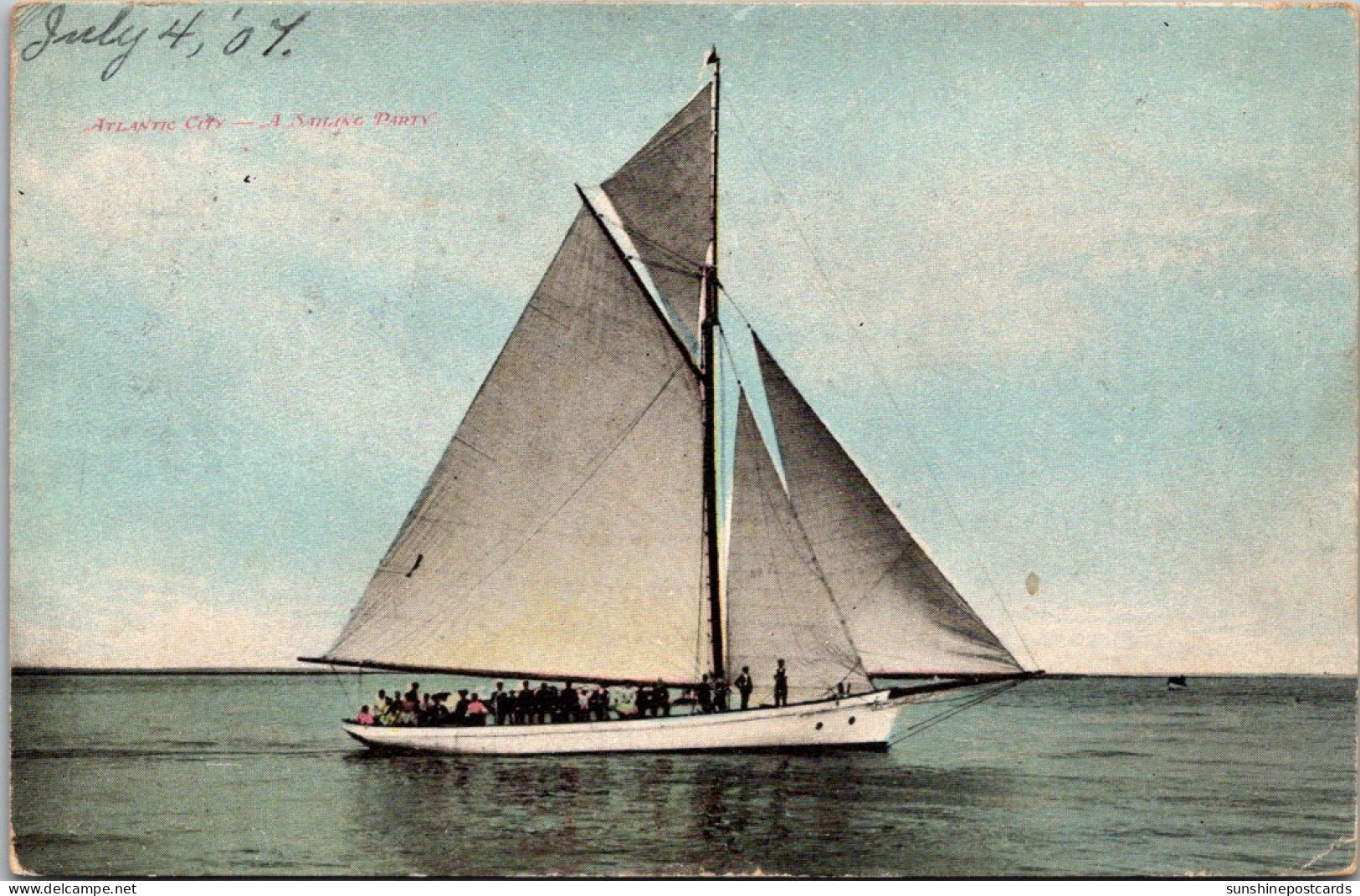 New Jersey Atlantic City Yacht Party Sailing 1907 - Atlantic City