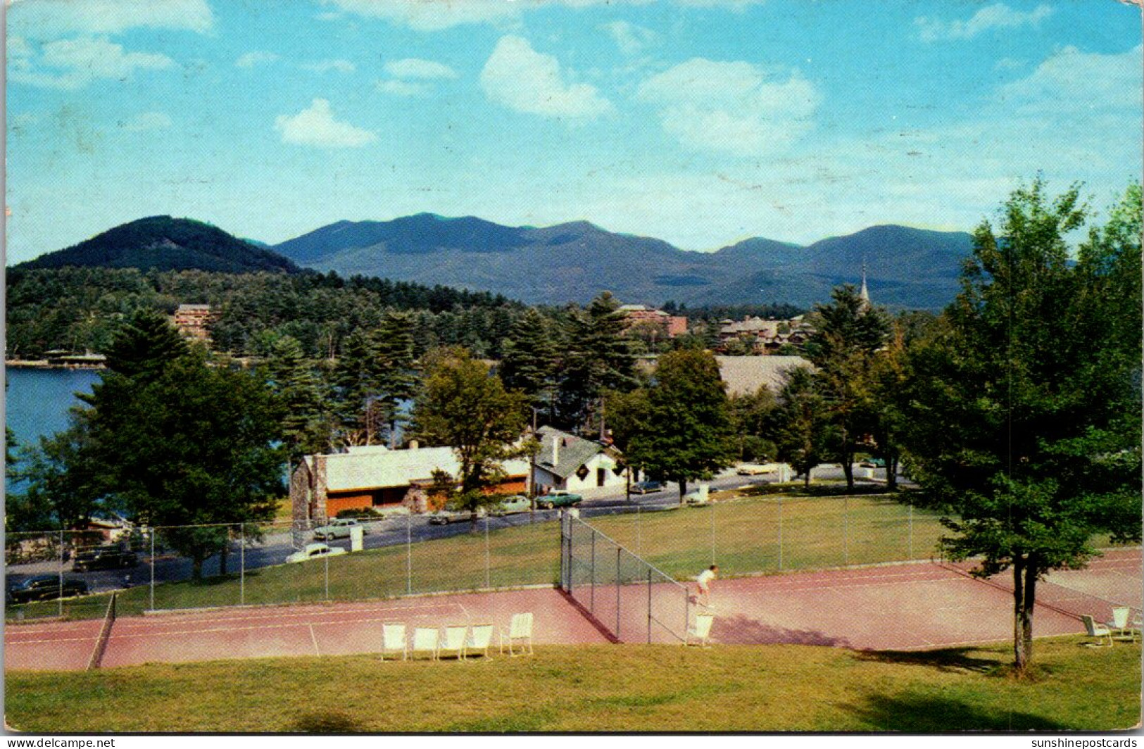 New York Adirondacks Lake Placid Grand View Tennis Courts 1964 - Adirondack