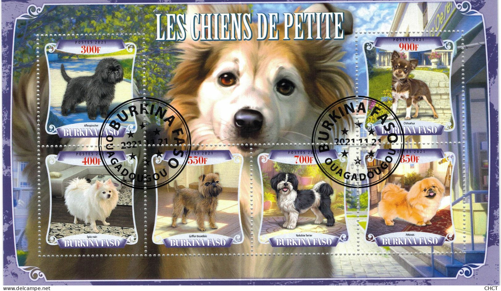CHCT25 - Dogs, Fauna, Stamp Mini Sheet, Used CTO, 2021, Burkina Faso - Burkina Faso (1984-...)