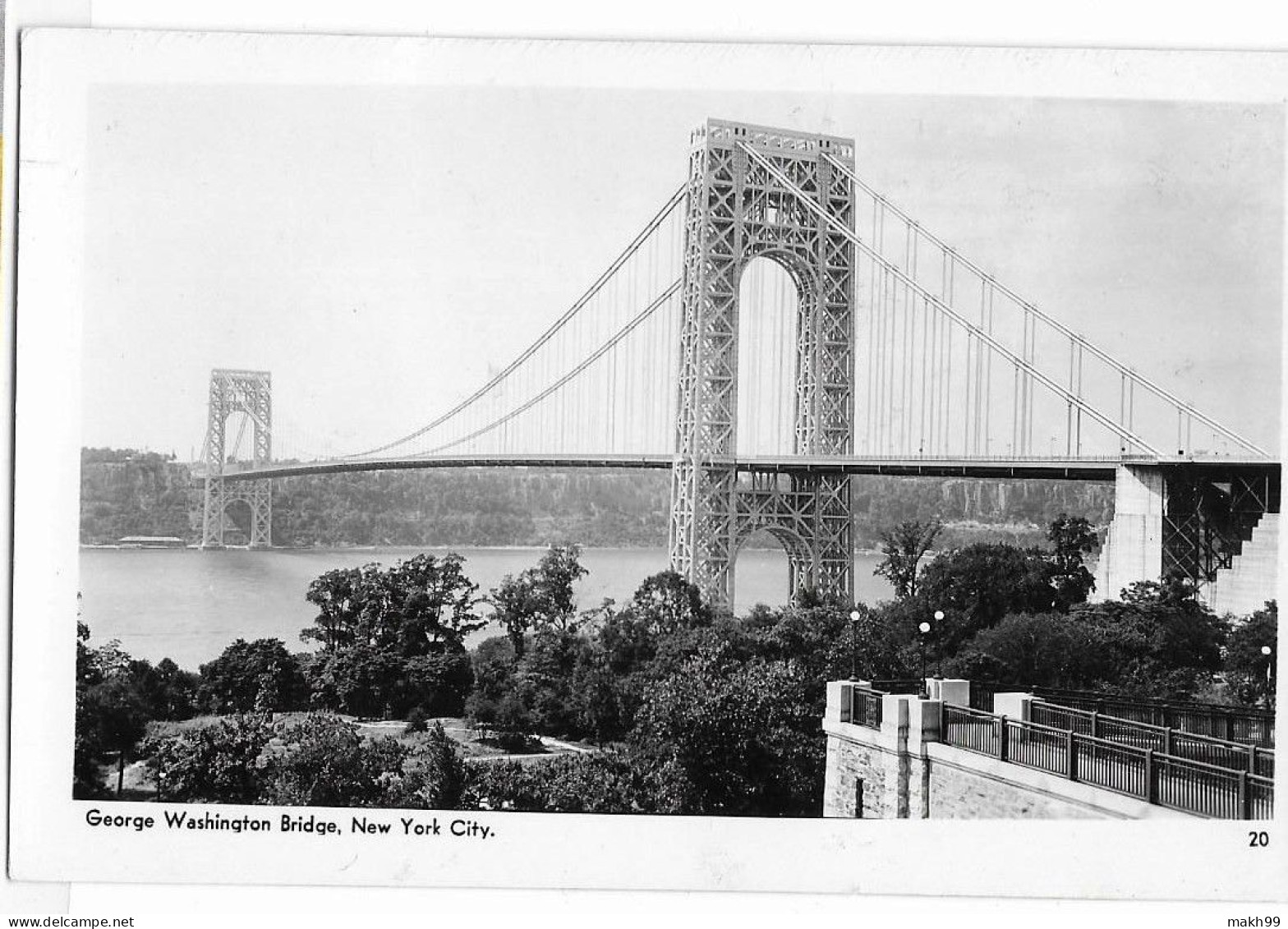 George Washington Bridge - New York, N. Y. C. (Real Photo PC (RPPC)) - Brücken Und Tunnel