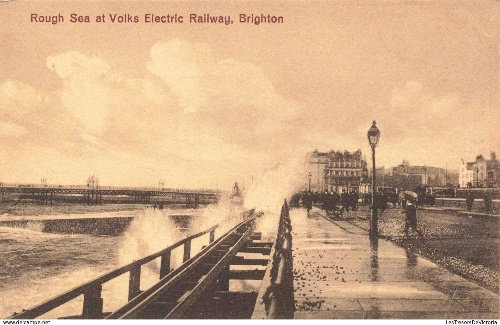 ANGLETERRE - Brighton - Rough Sea At Volks Electric Railway - Carte Postale Ancienne - Brighton