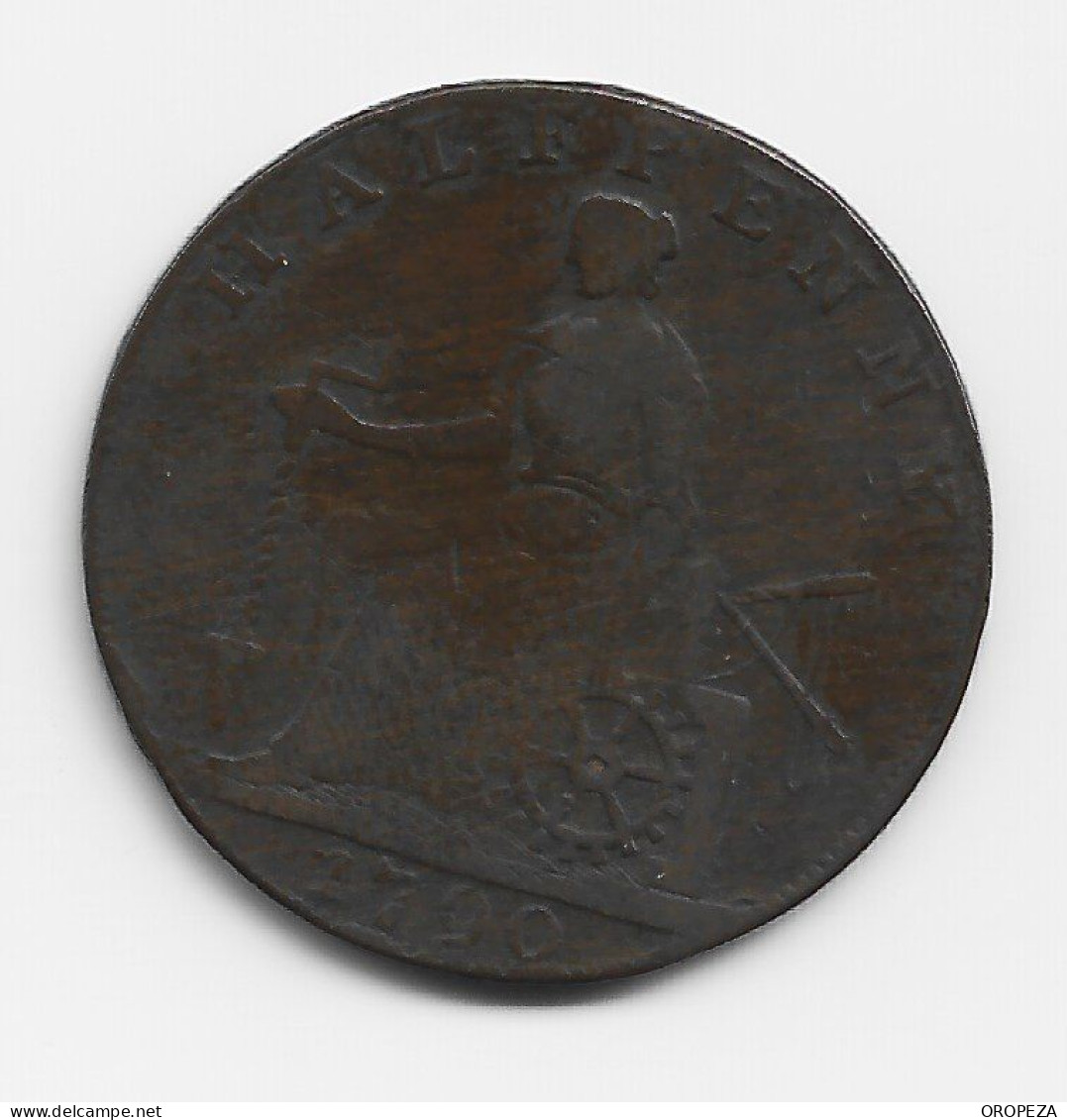 T56  -  GRAN BRETAÑA - Warwickshire Stratford Halfpenny Conder Token 1790 Shakespeare - Andere & Zonder Classificatie