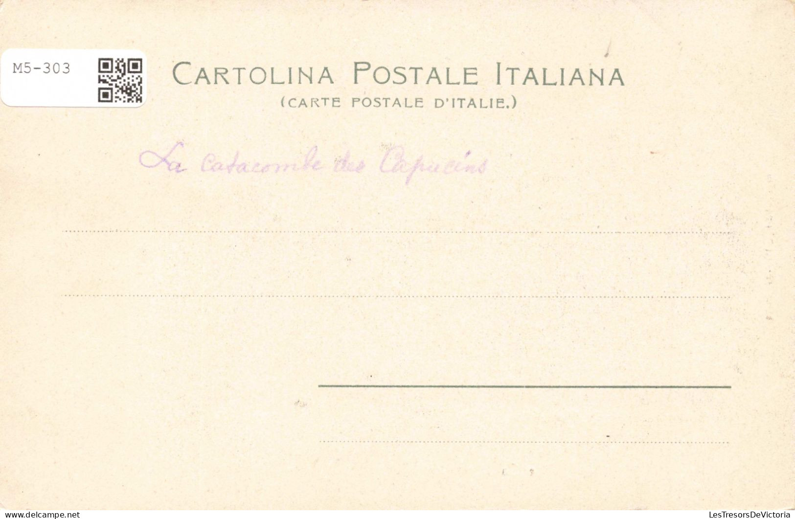 ITALIE -  Sicile - Palermo - Le Catacombe Dei Cappuccini - Carte Postale Ancienne - Palermo