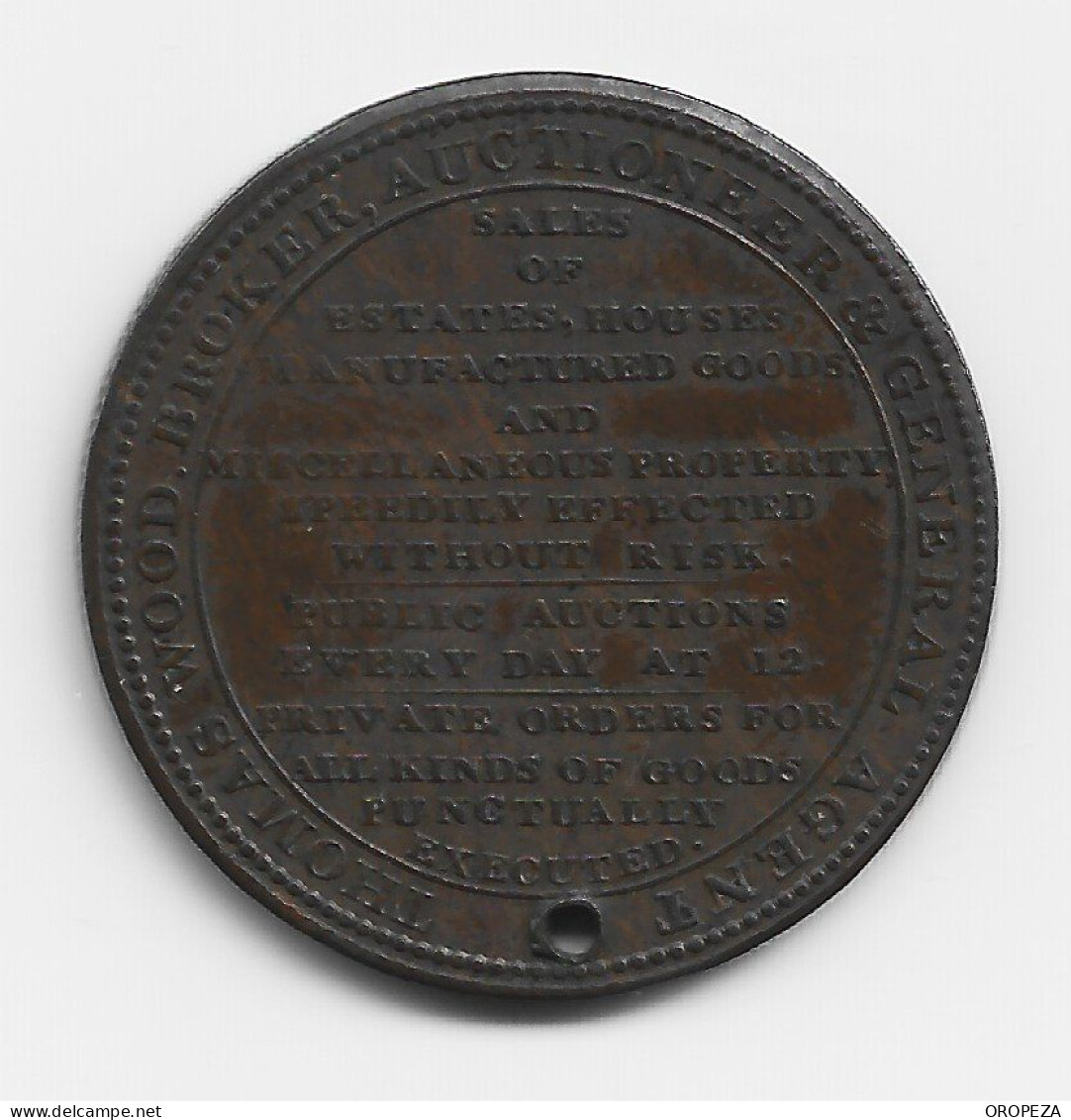 T58  -  GRAN BRETAÑA - 1811 London, Thomas Wood, Broker & Auctioneer, Halfpenny Token - Altri & Non Classificati