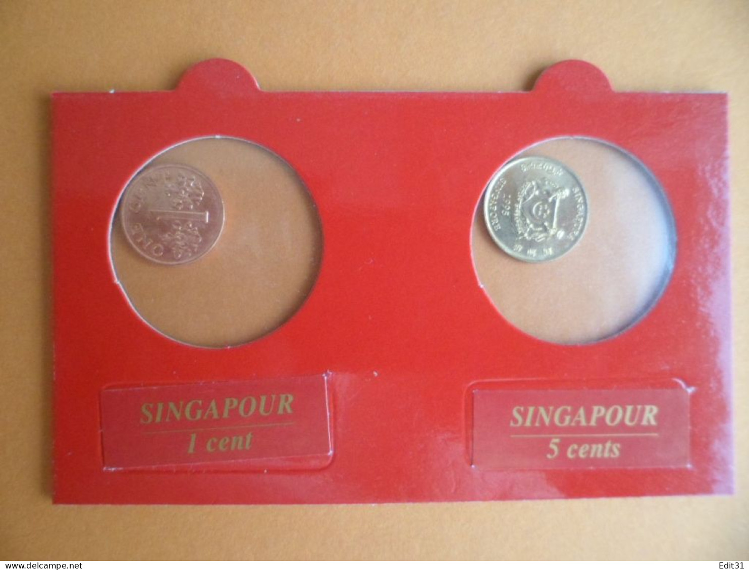 Monnaie - Sous Blister , SINGAPOUR - 1 Et 5 Cents - Singapur