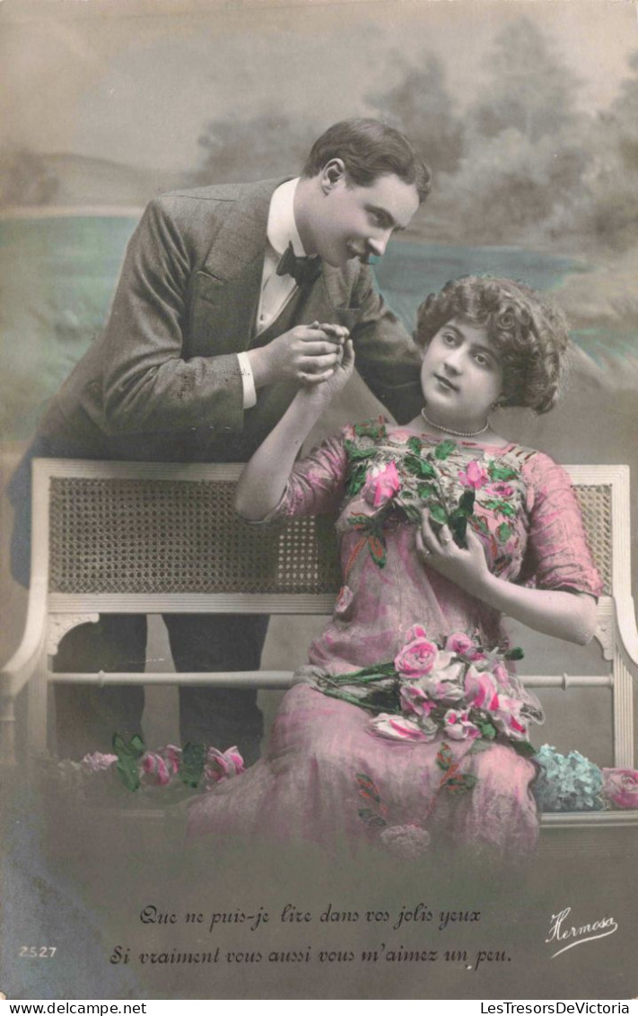 COUPLE - Que Puis Je Lire Dans Vos Jolis Yeux - Si Vraiment Vous Aussi M'aimez Un Peu - Carte Postale Ancienne - Couples