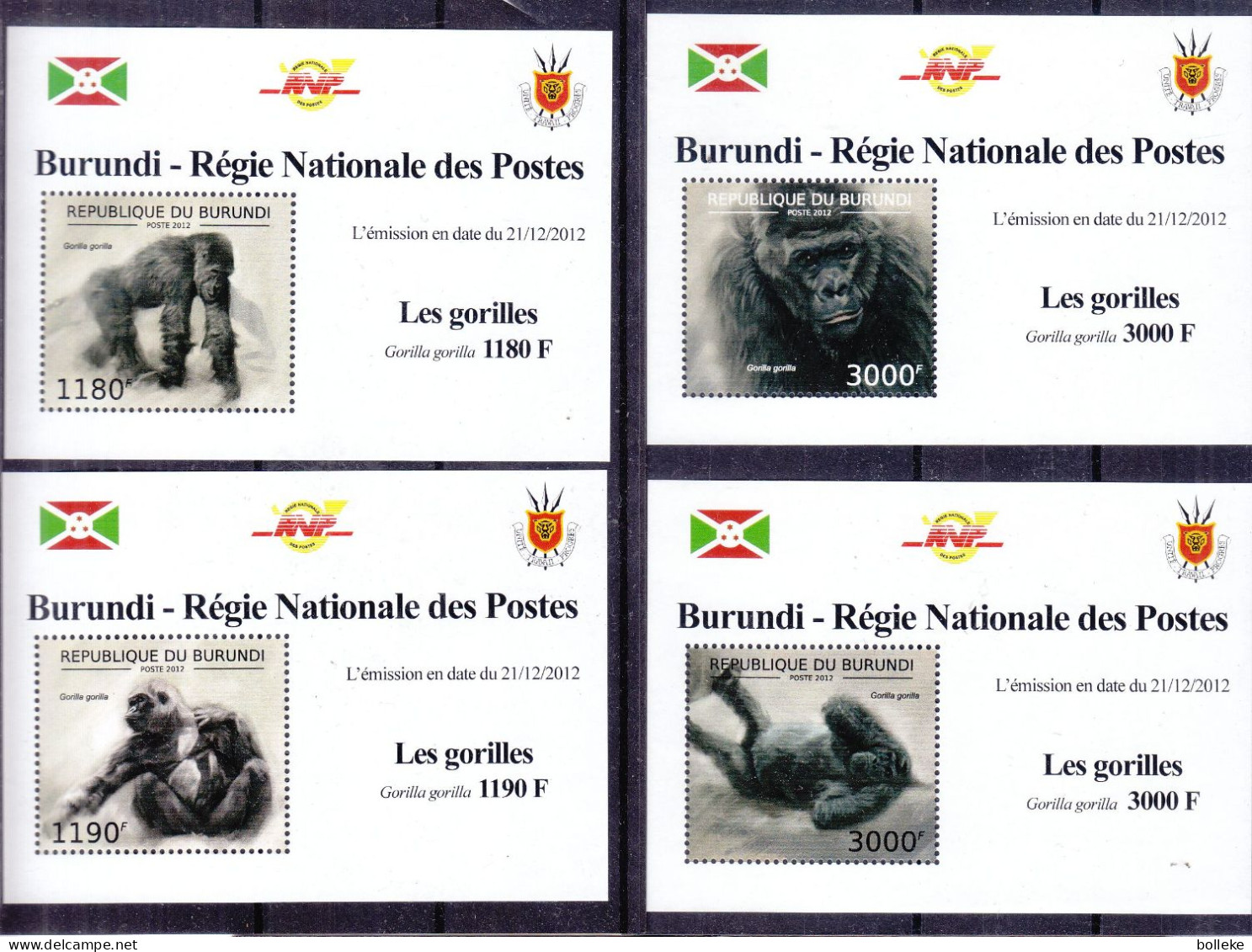 Gorilles - Rwanda - COB 2224 / 7 ** - En Petites Feuilles - Valeur 15 € +++ - Gorilla's