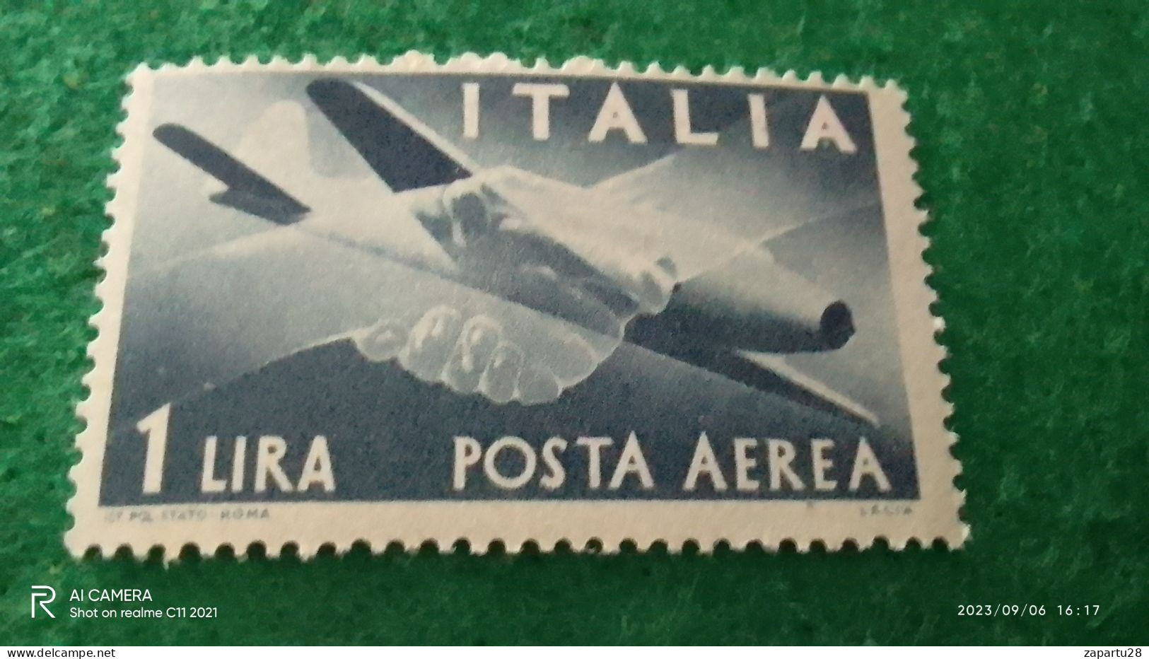 ıTALYA-1944-1946    1 LİRE       USED - Correo Aéreo