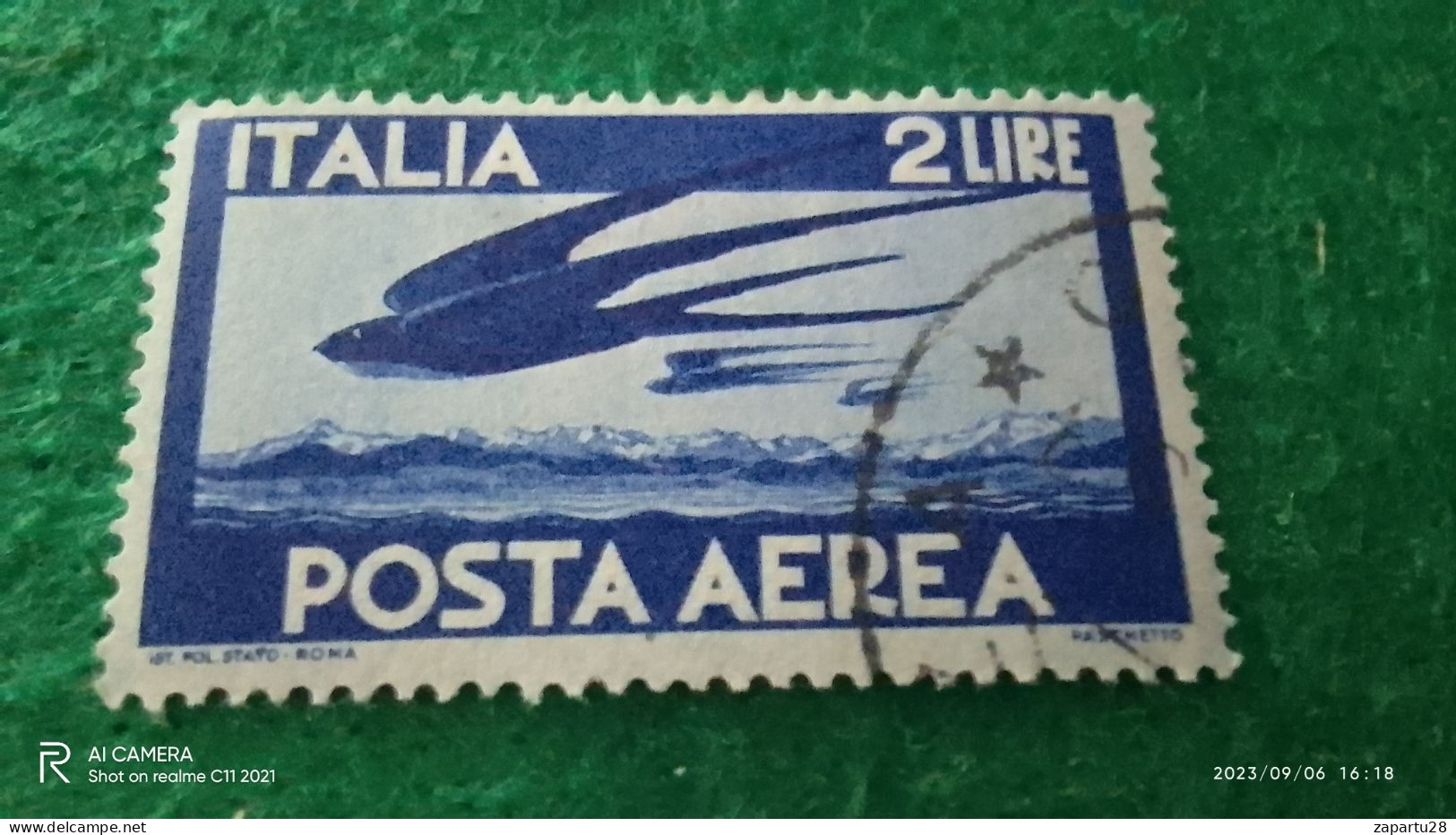 ıTALYA-1944-1946    2 LİRE       USED - Correo Aéreo