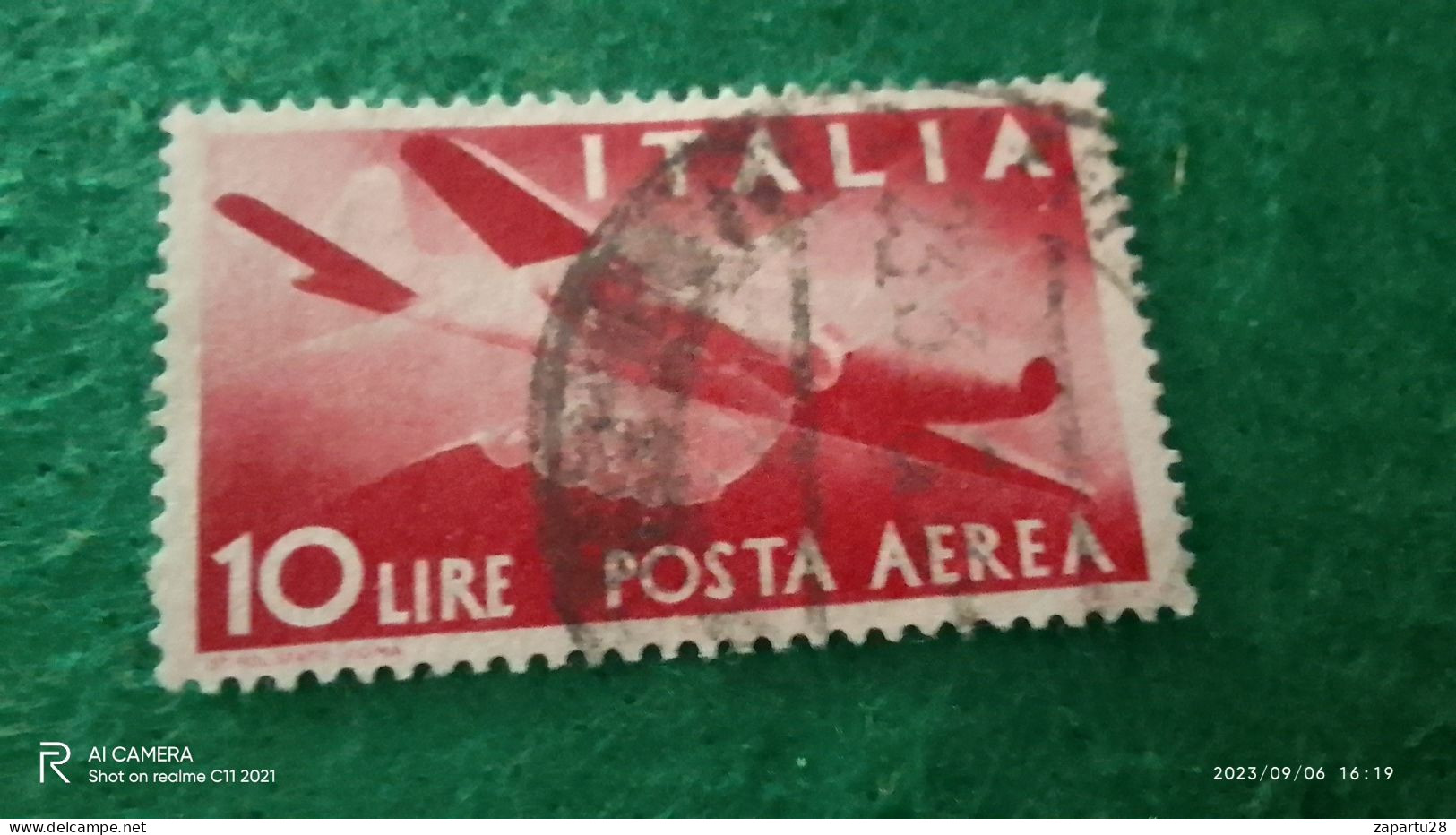 ıTALYA-1944-1946    10 LİRE      USED - Airmail