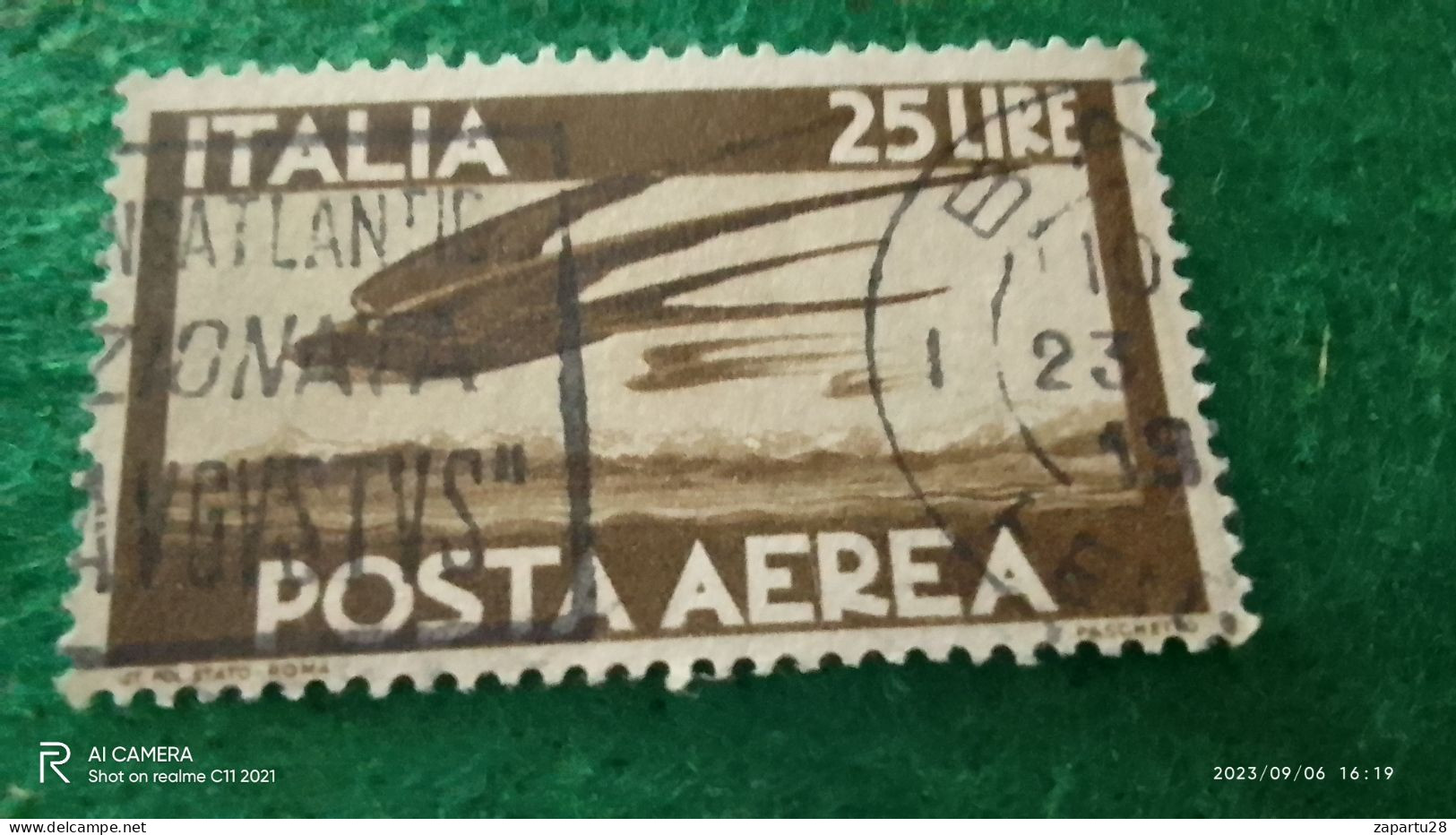 ıTALYA-1944-1946    25 LİRE      USED - Correo Aéreo