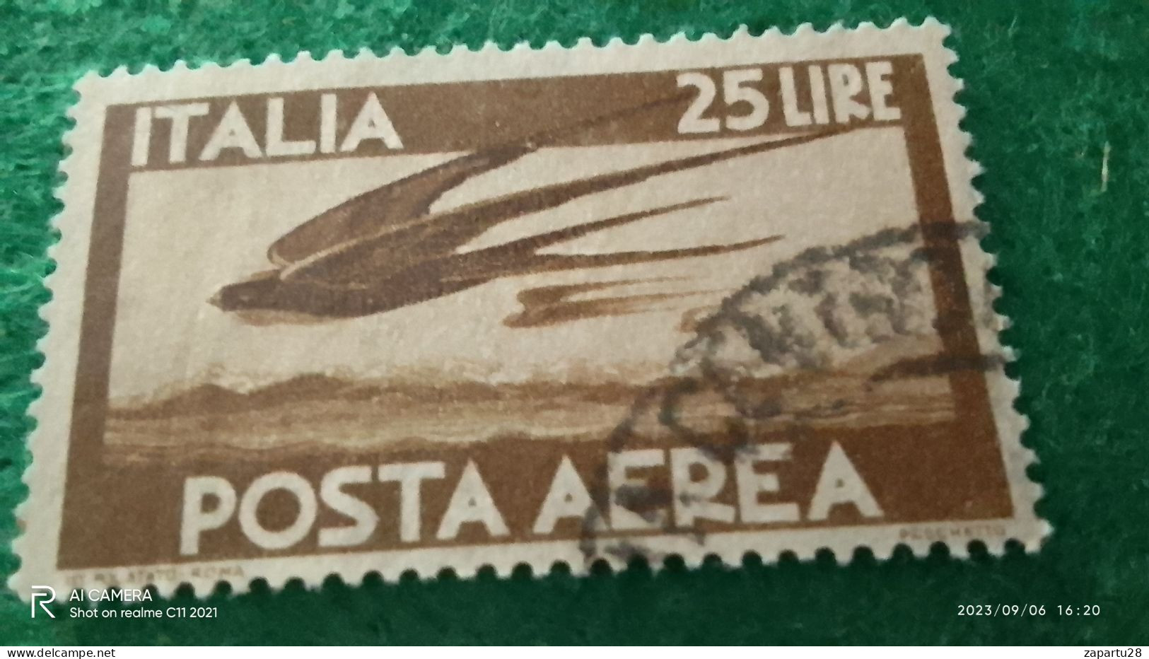 ıTALYA-1944-1946    25 LİRE      USED - Luchtpost