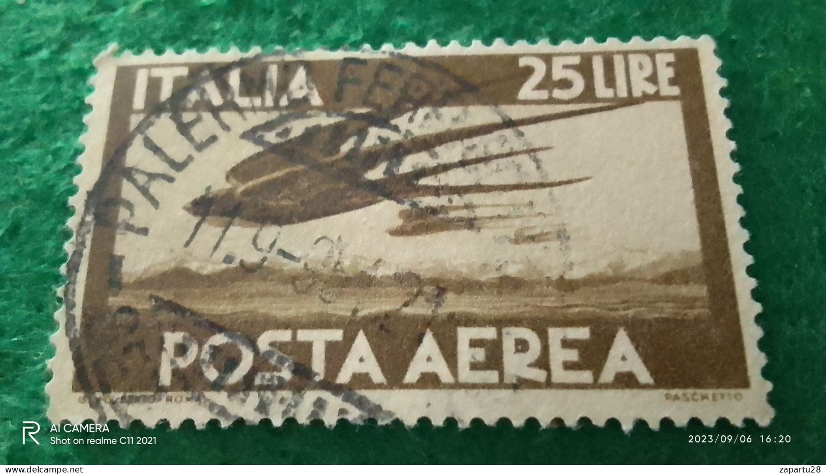 ıTALYA-1944-1946    25 LİRE      USED - Posta Aerea