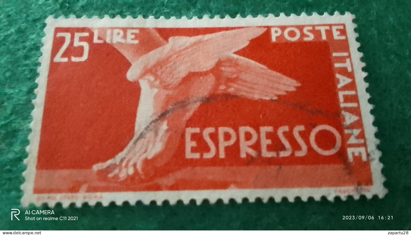 ıTALYA-1944-1946    25 LİRE      USED - Poste Aérienne