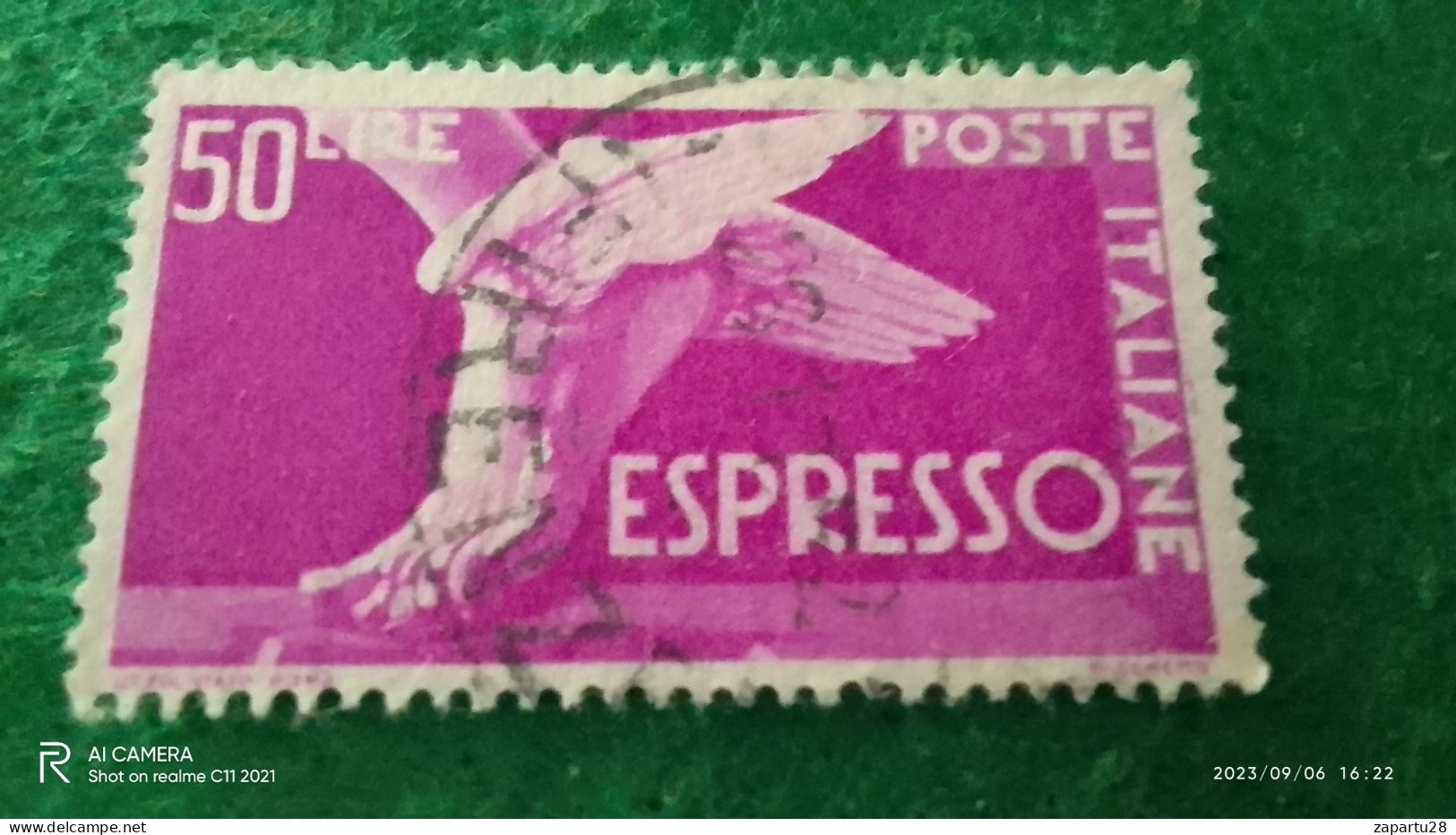 ıTALYA-1944-1946    50 LİRE      USED - Correo Aéreo