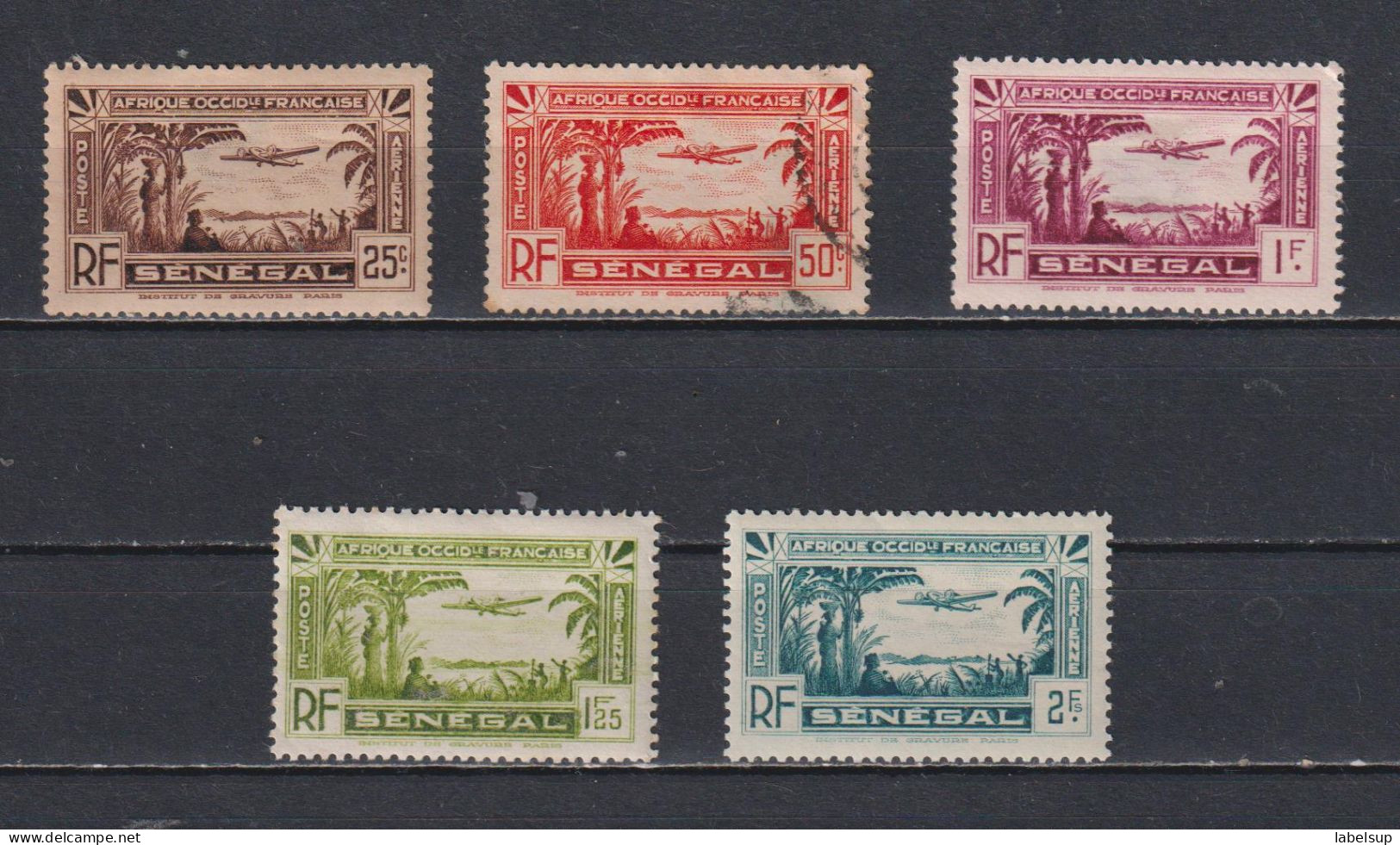 Timbre Neuf* Du Sénégal Poste Aérienne De 1935 PA 1 à 5 MH - Airmail