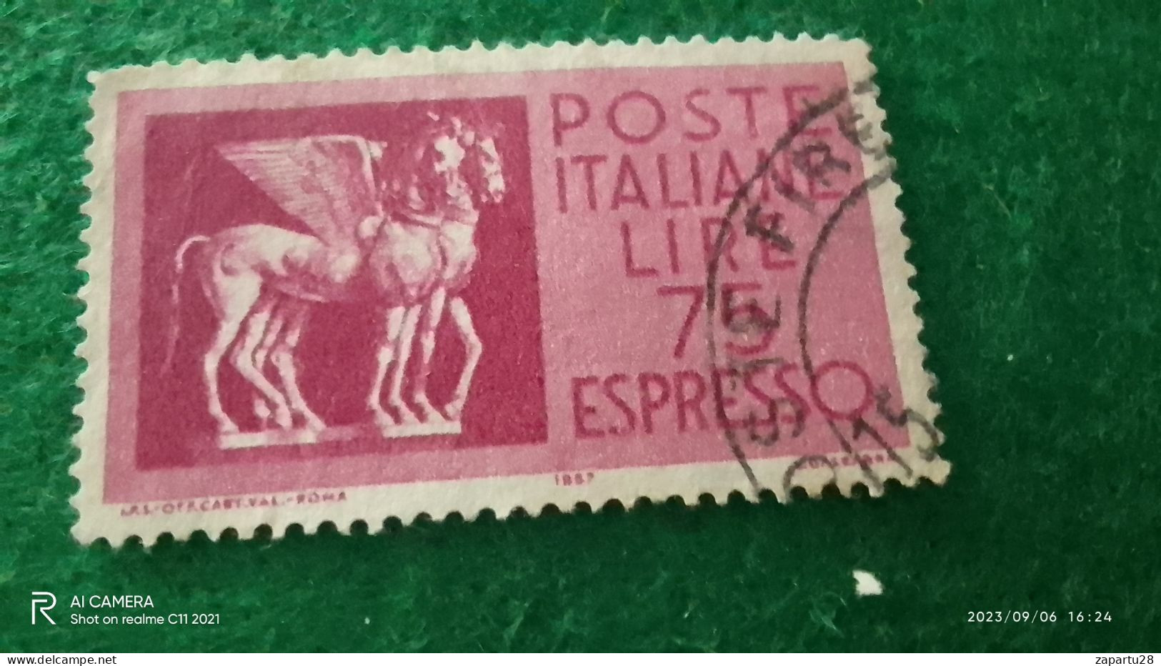 ıTALYA-1944-1946    75 LİRE      USED - Correo Aéreo