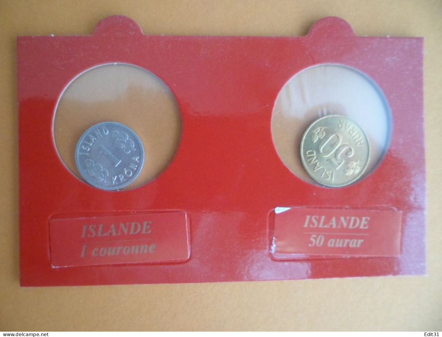 Monnaie - Sous Blister , ISLANDE - 1 Couronne - 50 Aurar - Island