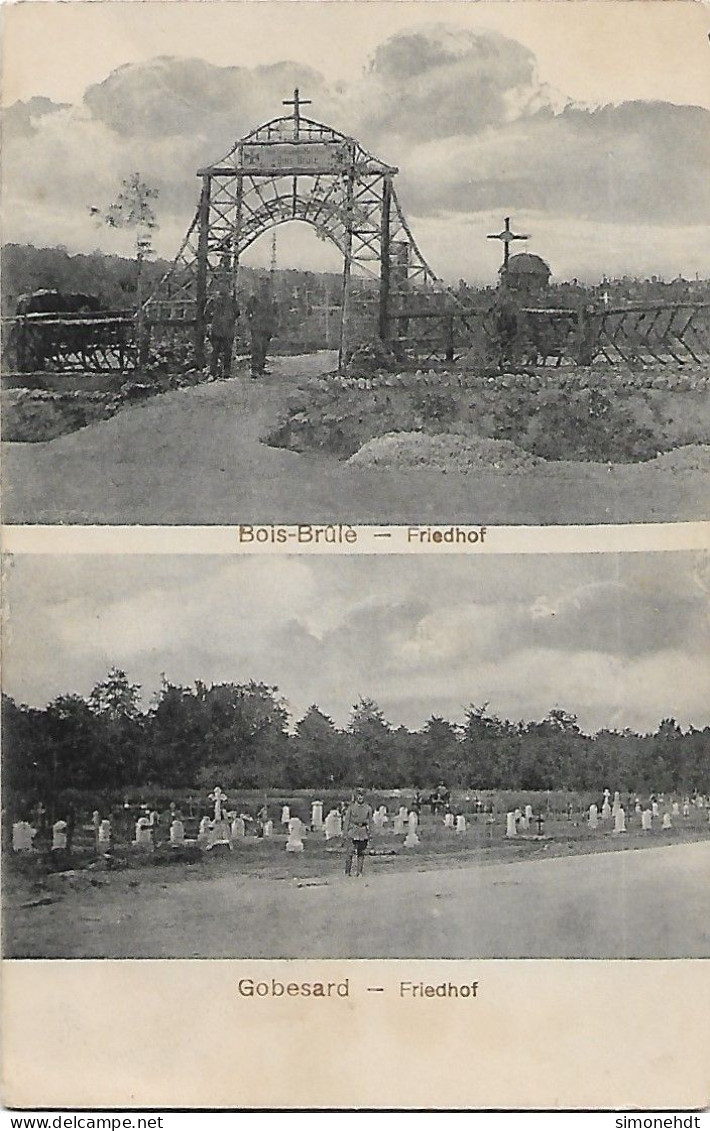 GUERRE 14 18 - Cimetiéres Militaires - Bois Brulé - Gobesard - Friedhof - War Cemeteries