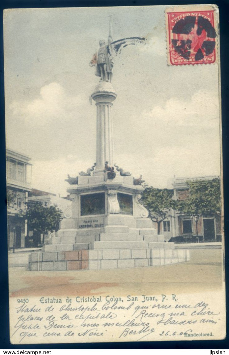 Cpa De Puerto Rico - Estatua De Cristobal Colon , San Juan  -- Porto Rico  JUI23-30 - Puerto Rico