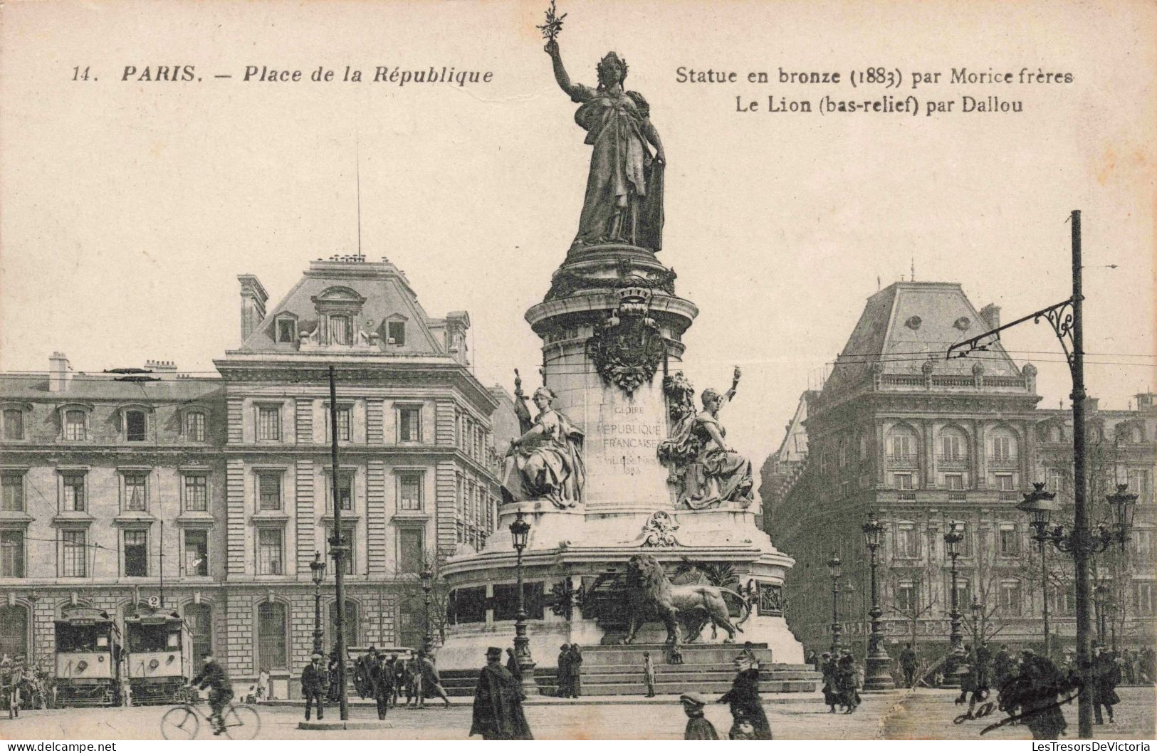FRANCE - Paris - Place De La République - Statue En Bronze Par Morice Frères - Le Lio,  Dallou - Carte Postale Ancienne - Plätze