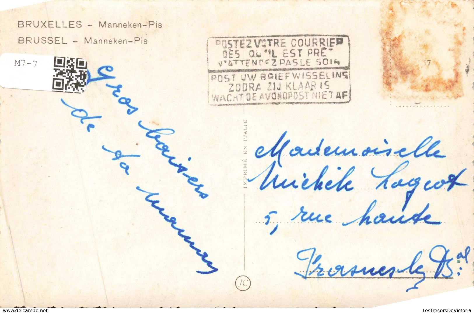 BELGIQUE - Saumur - Manneken - Pis - Colorisé - Carte Postale Ancienne - Monumenti, Edifici
