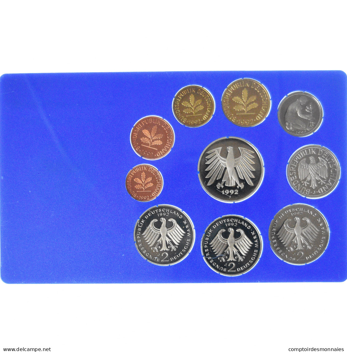 Monnaie, Allemagne, 1 Pfennig To 5 Mark, 1992, Hambourg, BE, FDC - Mint Sets & Proof Sets