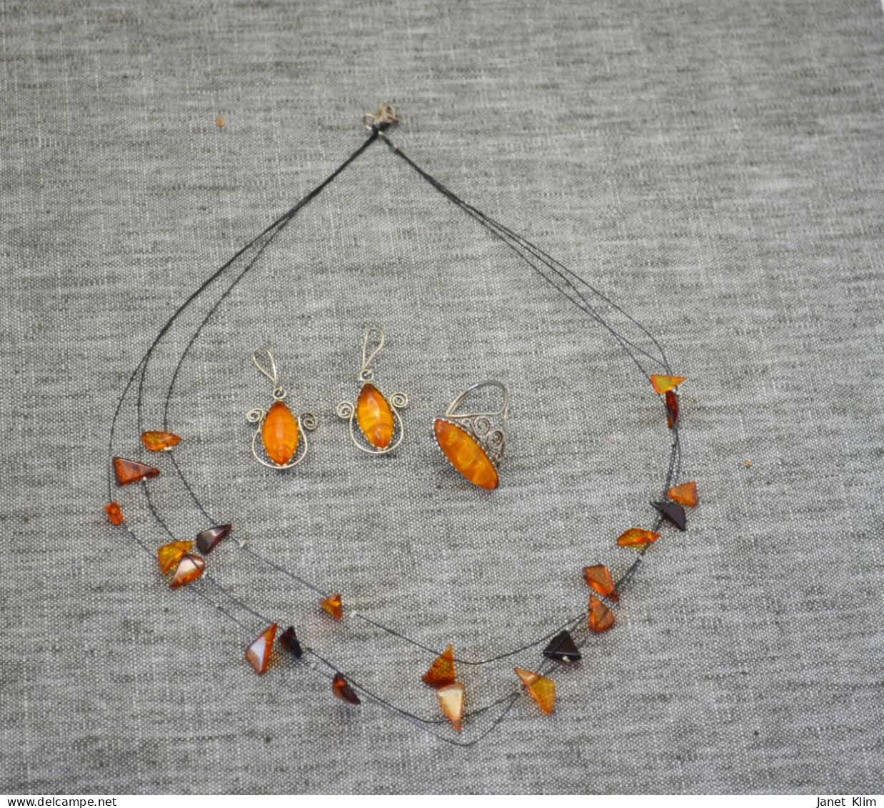 Vintage Amber Jewelry Set - Anhänger