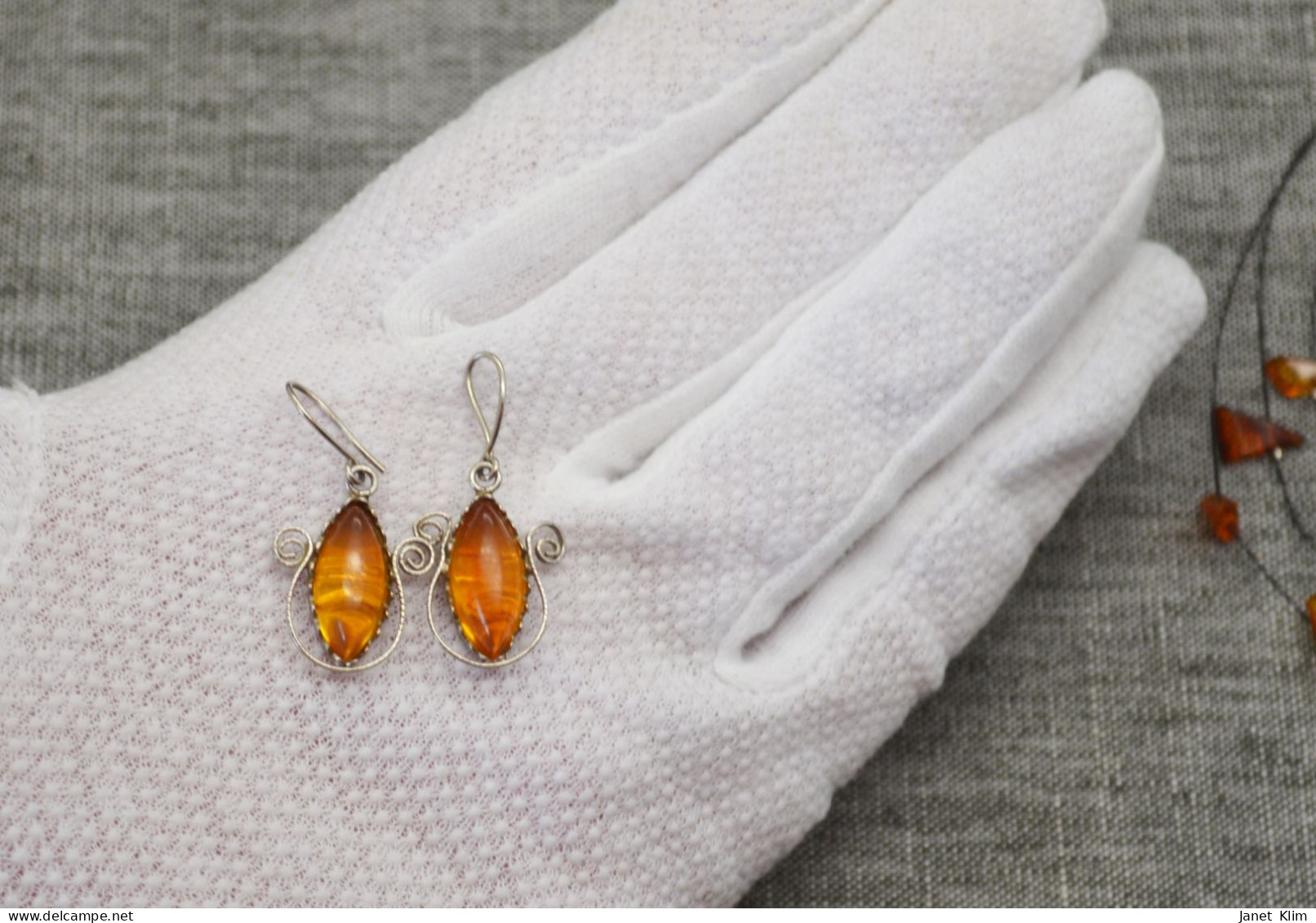 Vintage Amber Jewelry Set - Colgantes