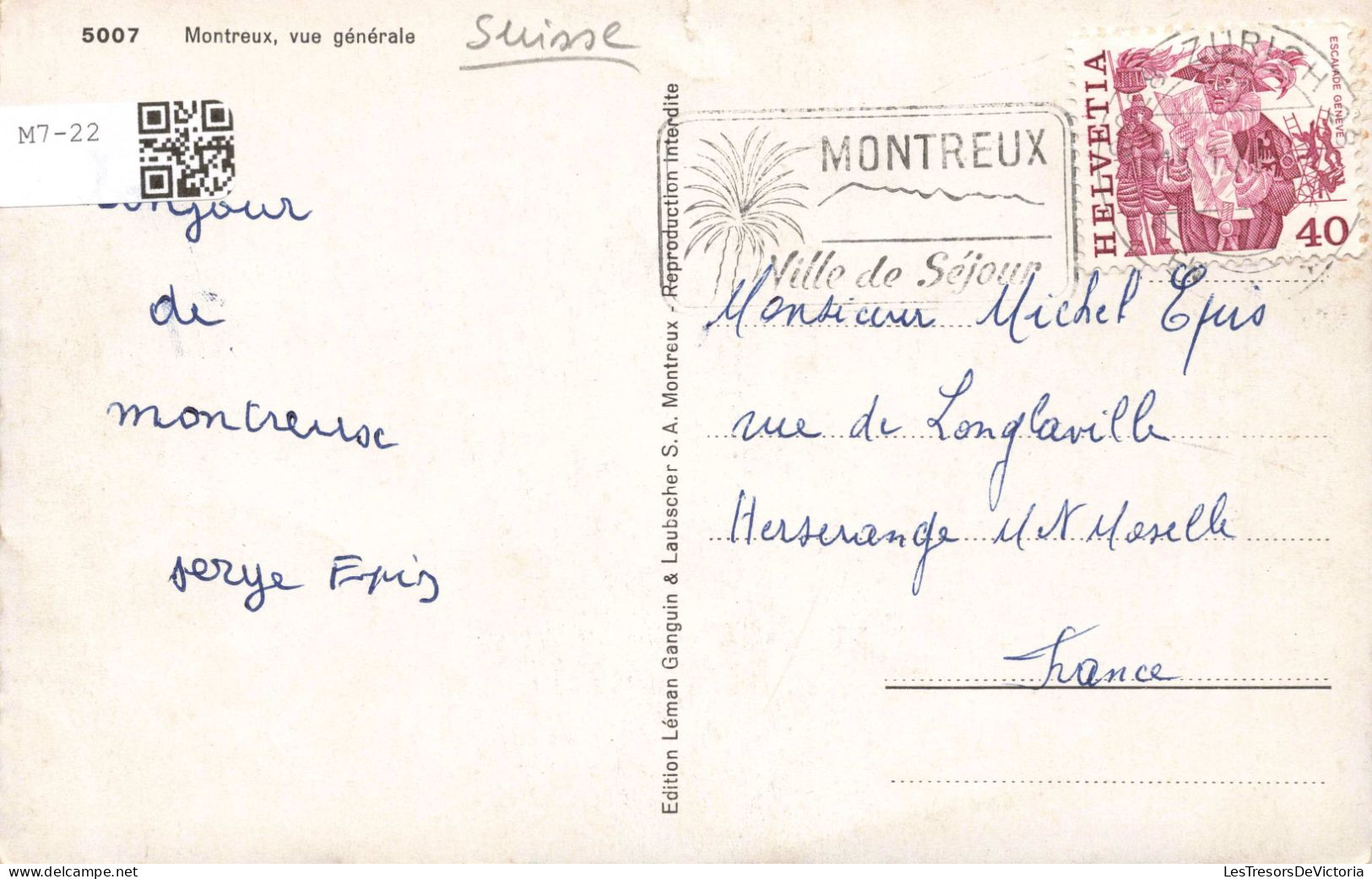 SUISSE - Montreux - Vue Générale - Carte Postale Ancienne - Montreux