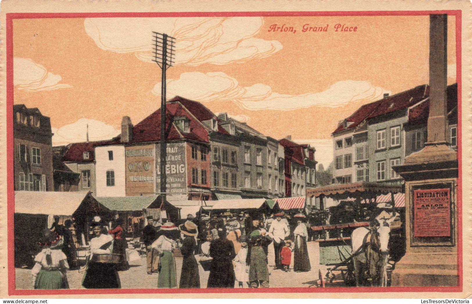 BELGIQUE - Arlon - Grand Place - Colorisé - Animé - Carte Postale Ancienne - Arlon