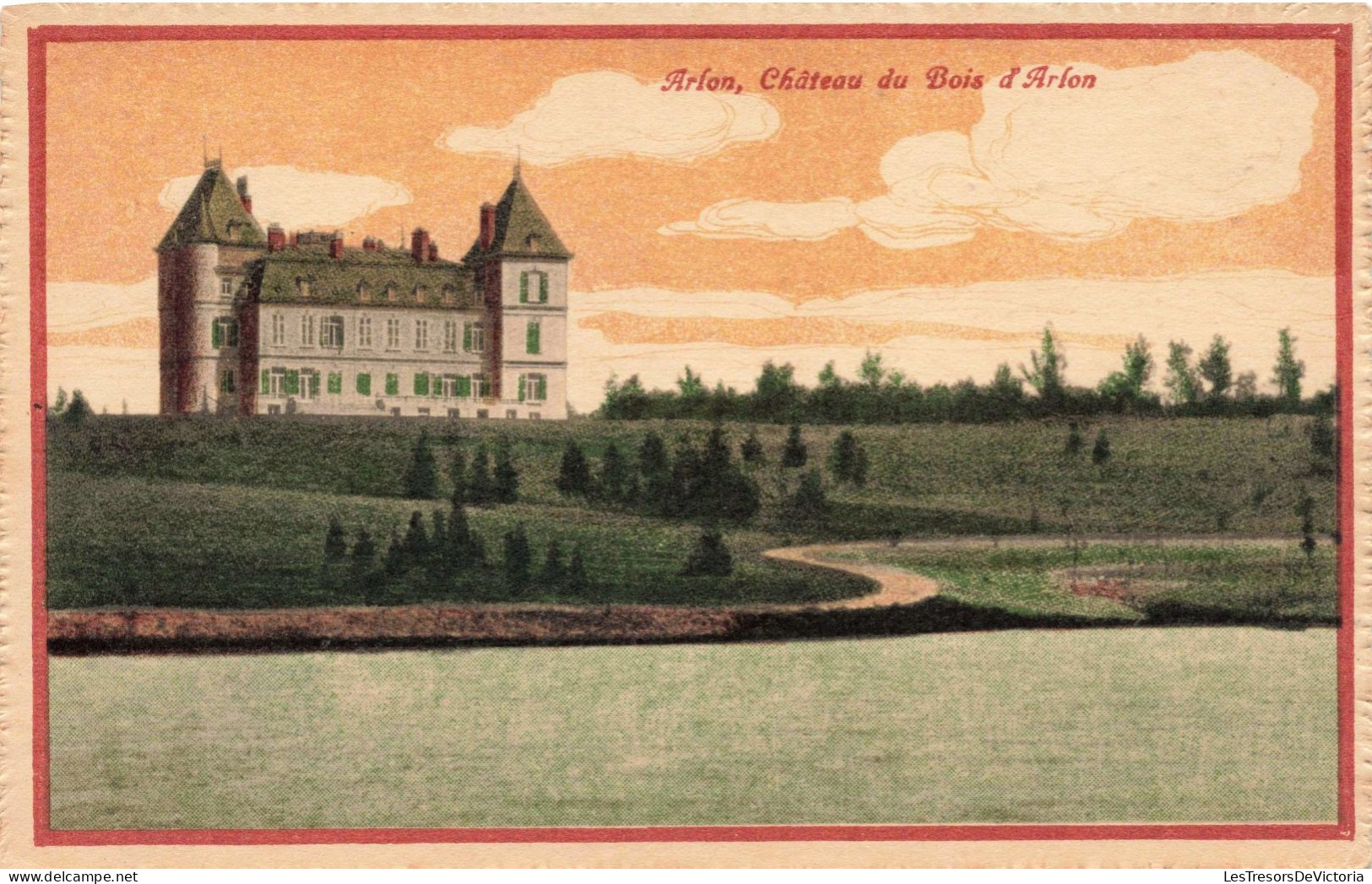 BELGIQUE - Arlon - Château Du Bois D'Arlon - Lac - Colorisé - Animé - Carte Postale Ancienne - Arlon