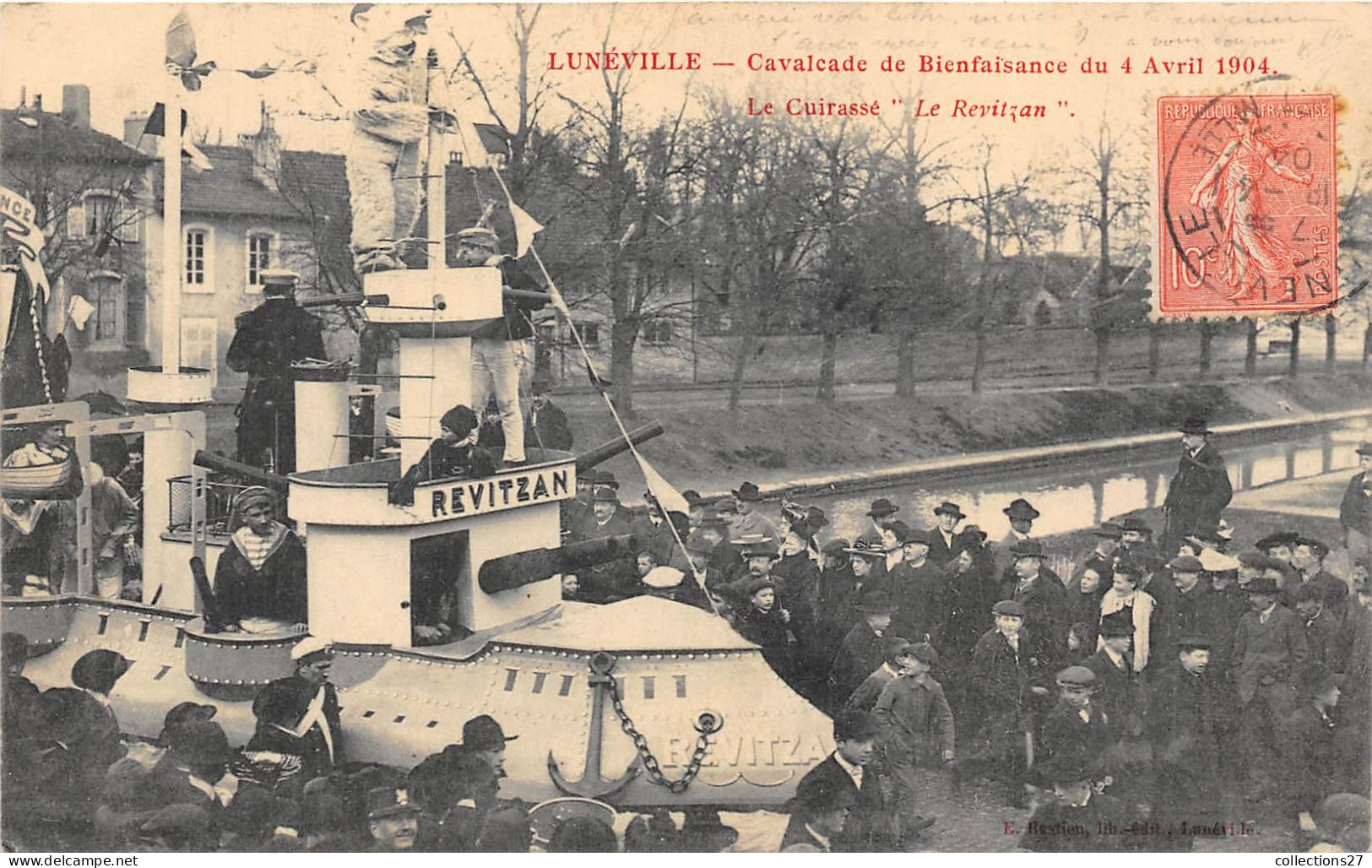 54-LUNEVILLE- CAVALCADE DE BIENFAISANCE DU 4 AVRIL 1904- LE CUIRASSE " LE REVITZAN " - Luneville