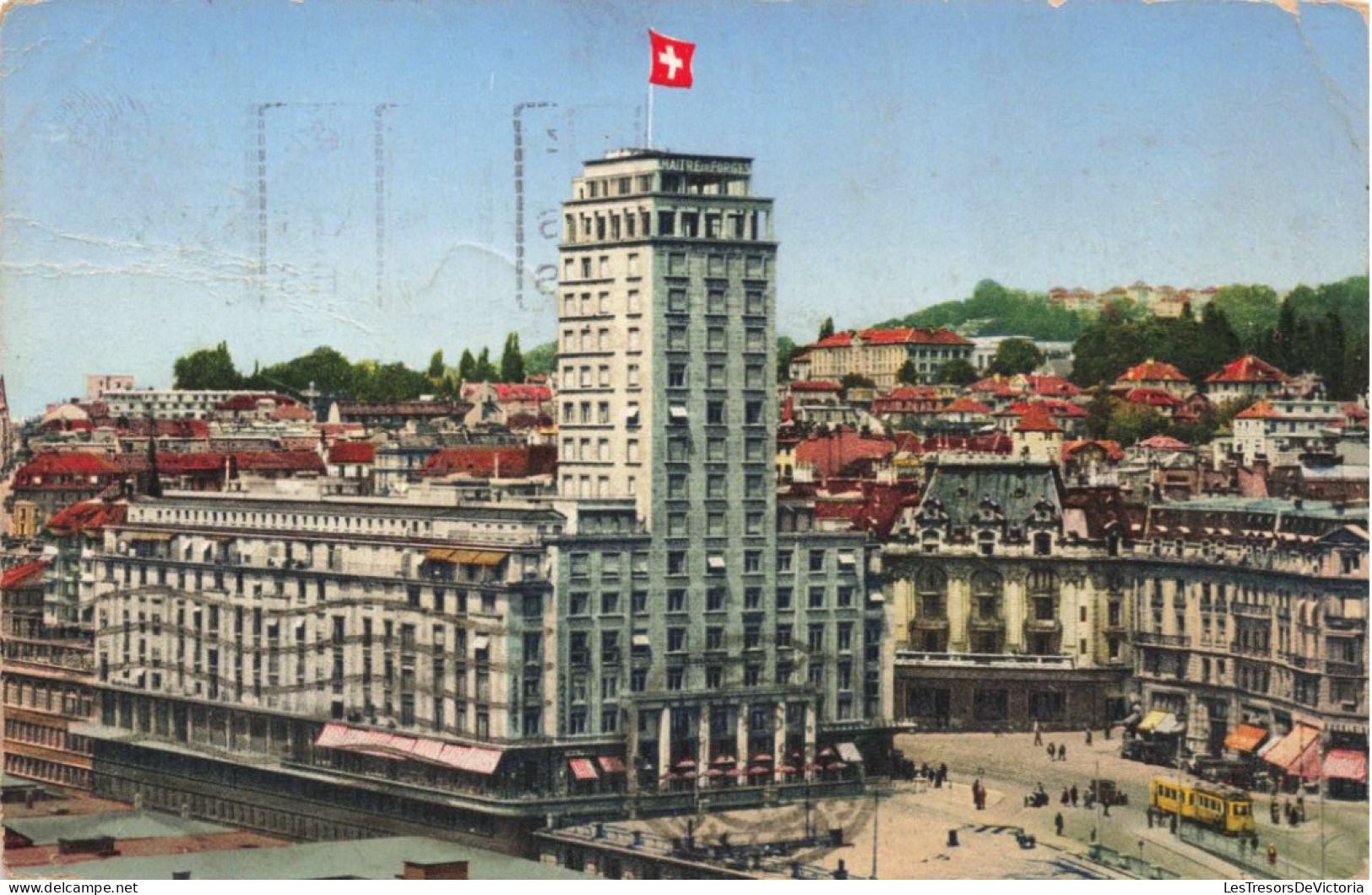 SUISSE - Lausanne - La Tour Métropole Bel Air - Colorisé  - Carte Postale Ancienne - Lausanne