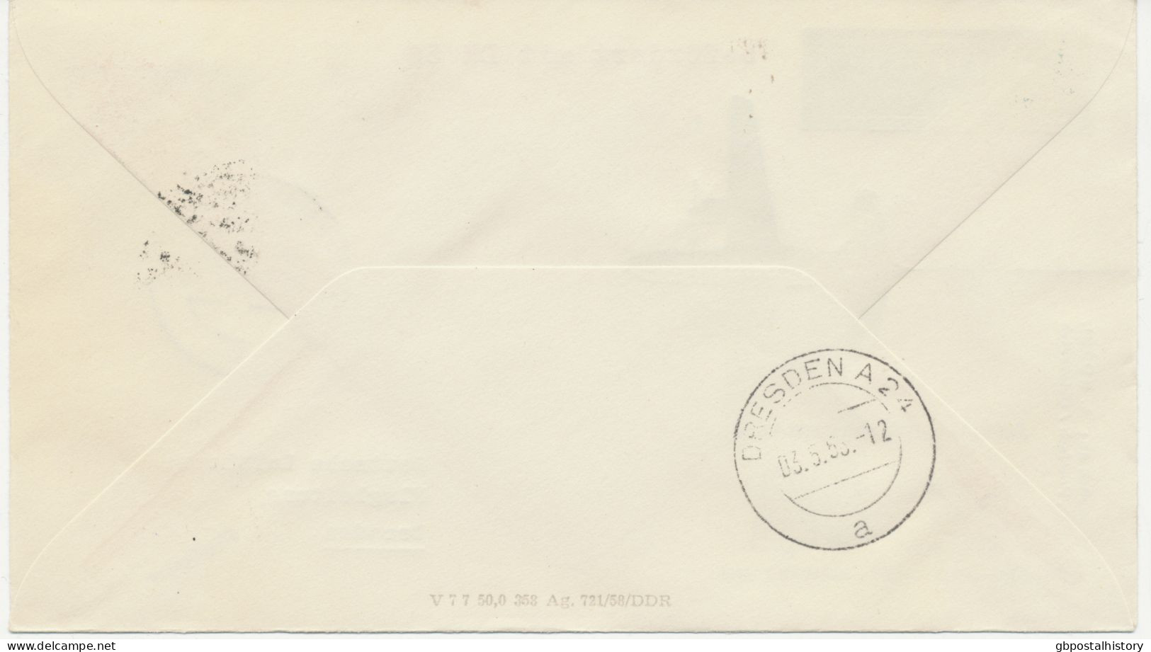 DDR 3.5.1958, Erstflug Der Deutsche Lufthansa Ost „KARL-MARX-STADT – DRESDEN“ (HLII/46 / Hab.2595) - Airmail